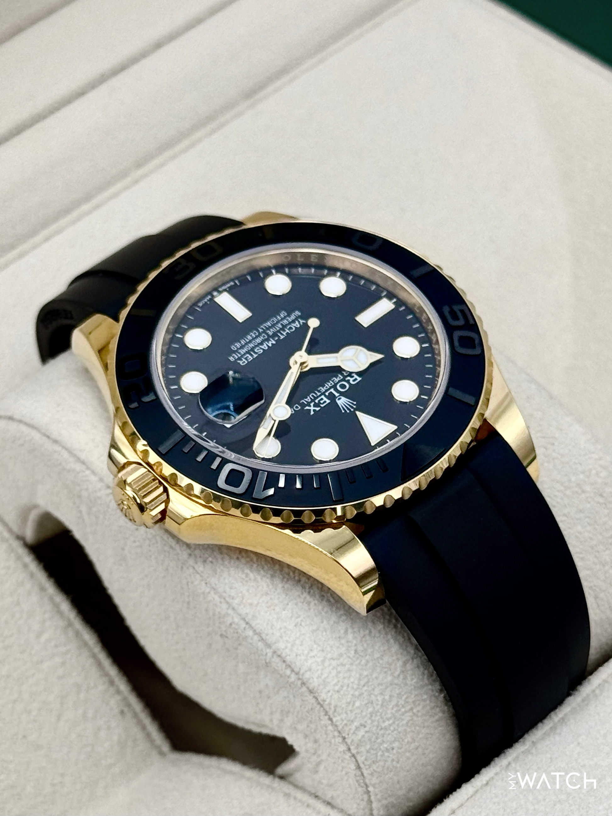 2025 Rolex Yacht-Master 42mm 226658 Yellow Gold Oysterflex Black Dial - MyWatchLLC