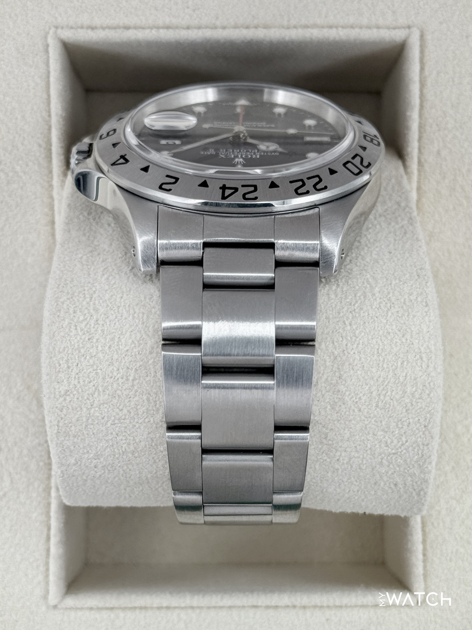 2002 Rolex Explorer II 40mm 16570 Stainless Steel Black Dial - MyWatchLLC