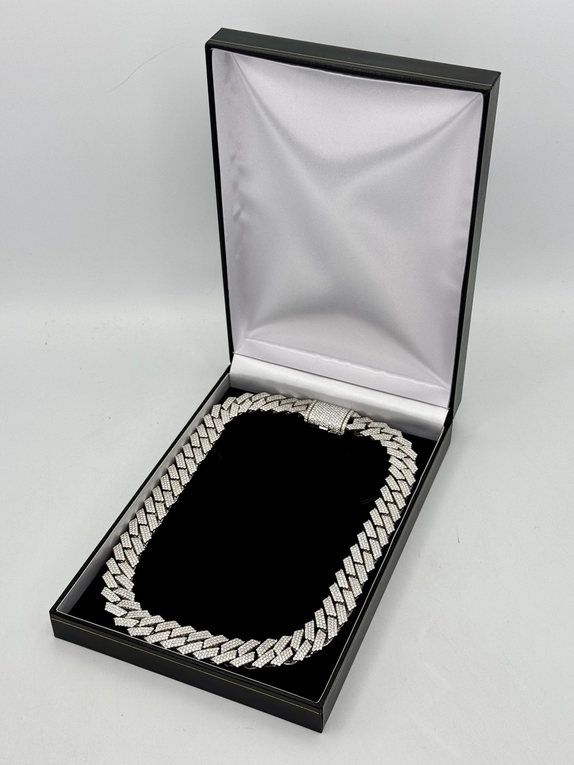 Iced Out Diamond Prong Cuban Link 14K White Gold Chain 423grams 66ct VS - MyWatchLLC