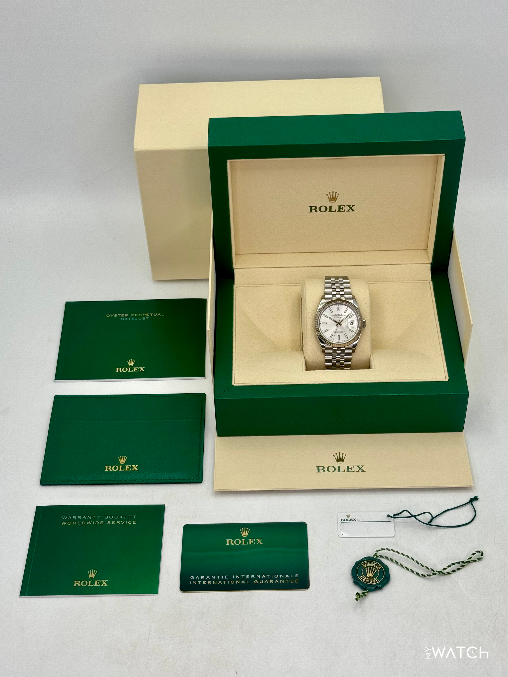 2021 Rolex Datejust 36mm 126234 Stainless Steel Jubilee Silver Dial - MyWatchLLC