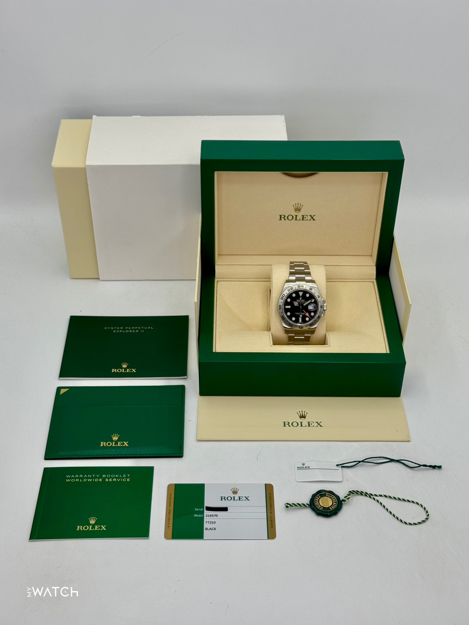 2019 Rolex Explorer II 42mm 216570 Stainless Steel Black Dial - MyWatchLLC