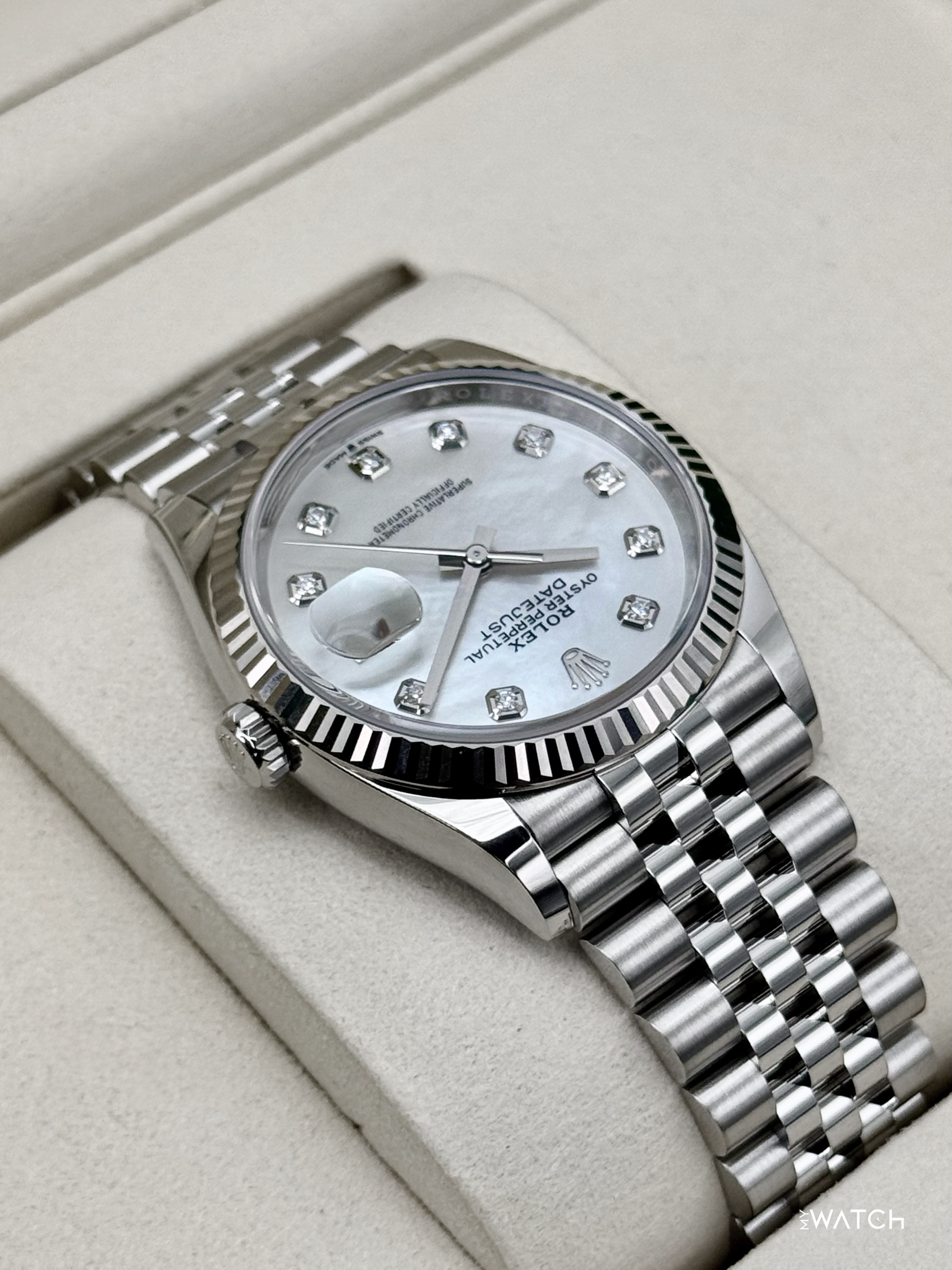 NEW 2026 Rolex Datejust 36mm 126234 Stainless Steel MOP Diamond Dial (STICKERED) - MyWatchLLC