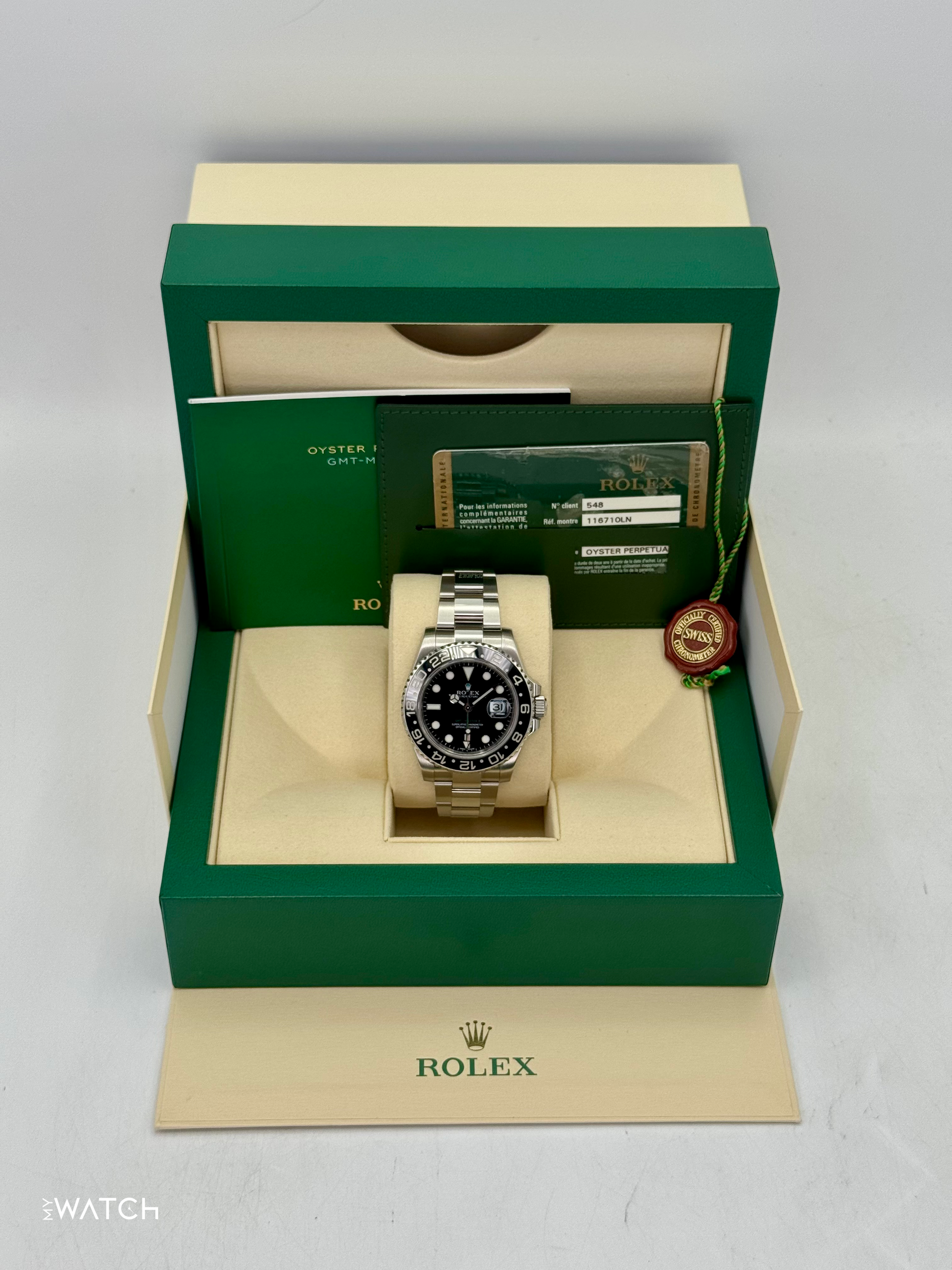 2012 Rolex GMT-Master II 40mm 116710LN Stainless Steel Black Dial - MyWatchLLC