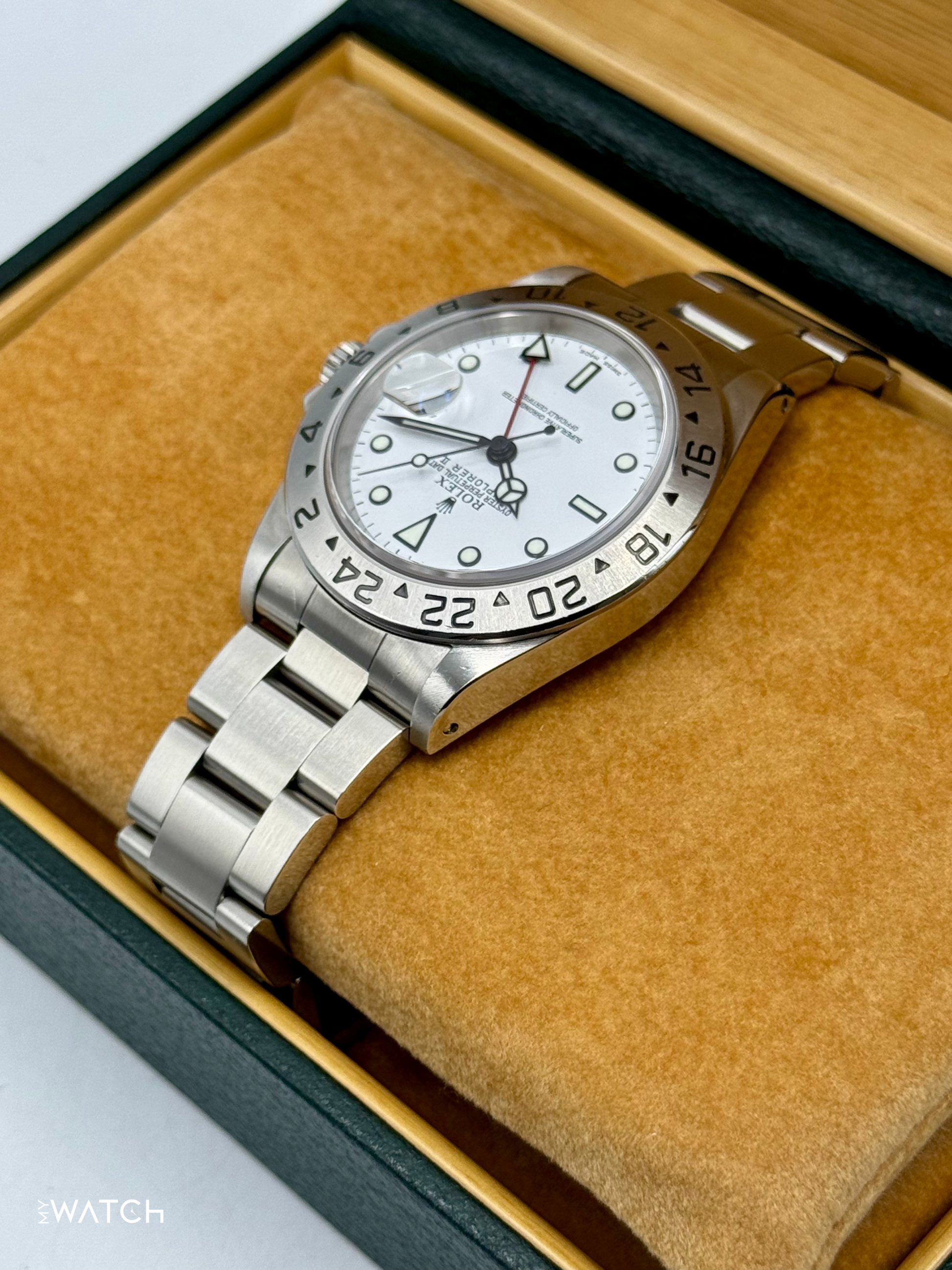2000 Rolex Explorer II 40mm 16570 Stainless Steel Polar White Dial - MyWatchLLC