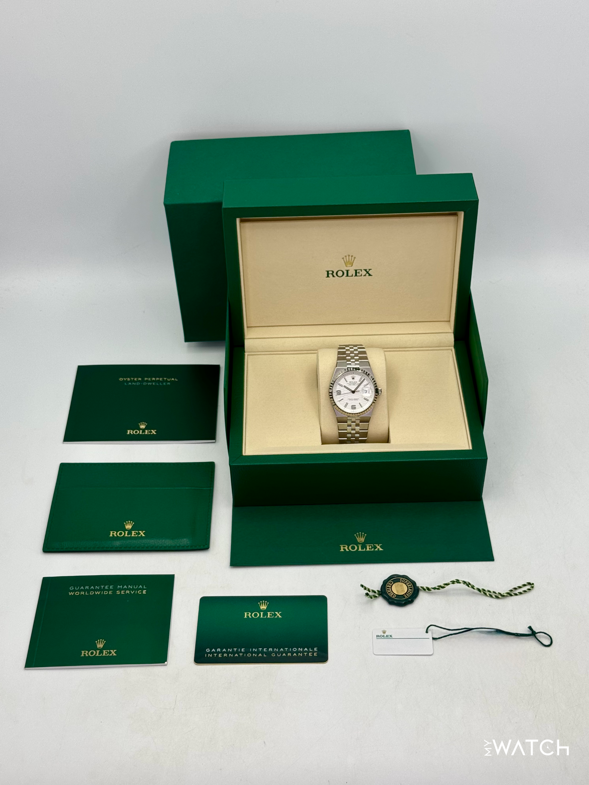 NEW 2026 Rolex Land-Dweller 36mm 127234 Stainless Steel Flat Jubilee White Dial - MyWatchLLC