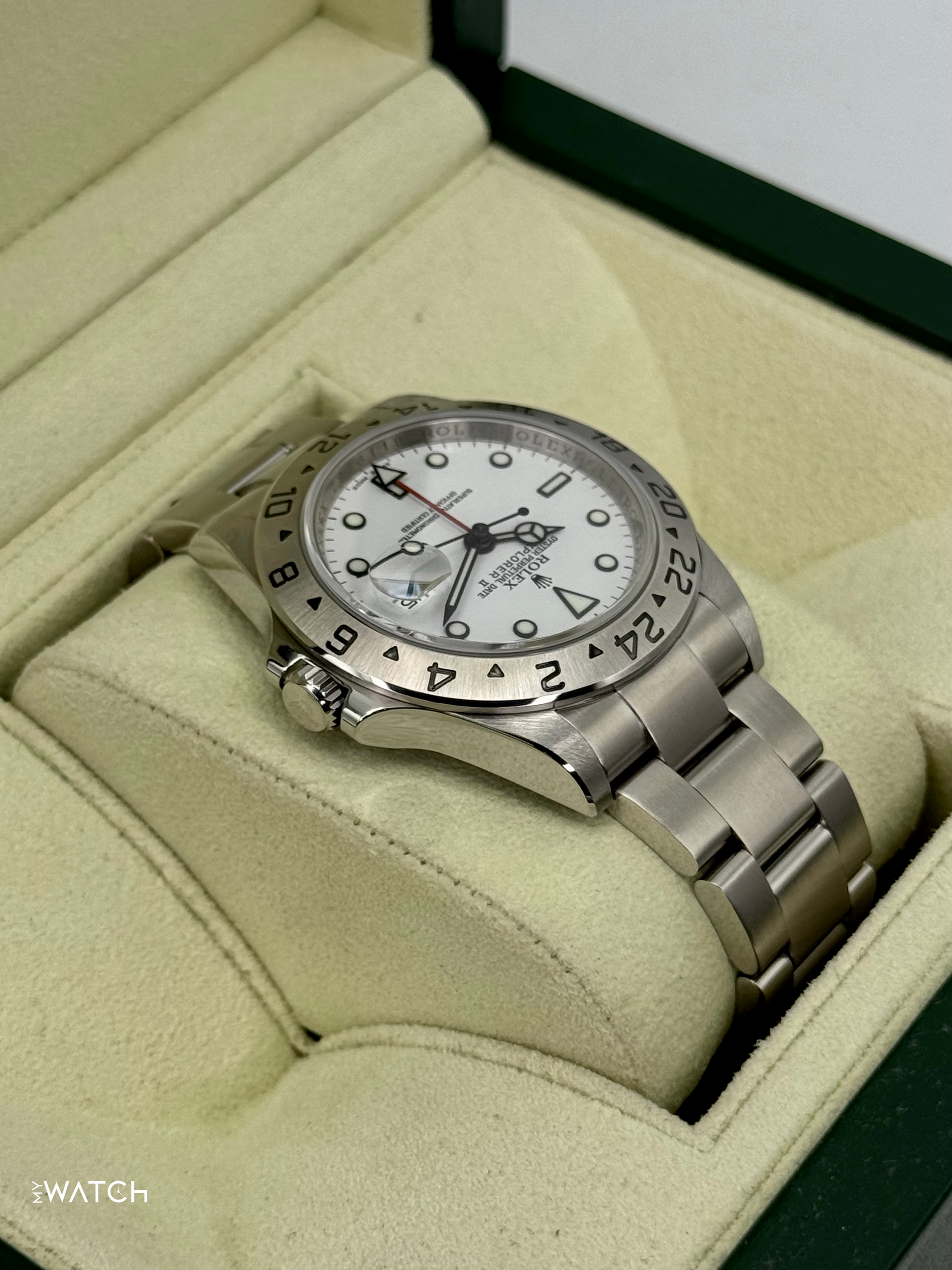 2008 Rolex Explorer II 40mm 16570 Stainless Steel Polar White Dial - MyWatchLLC