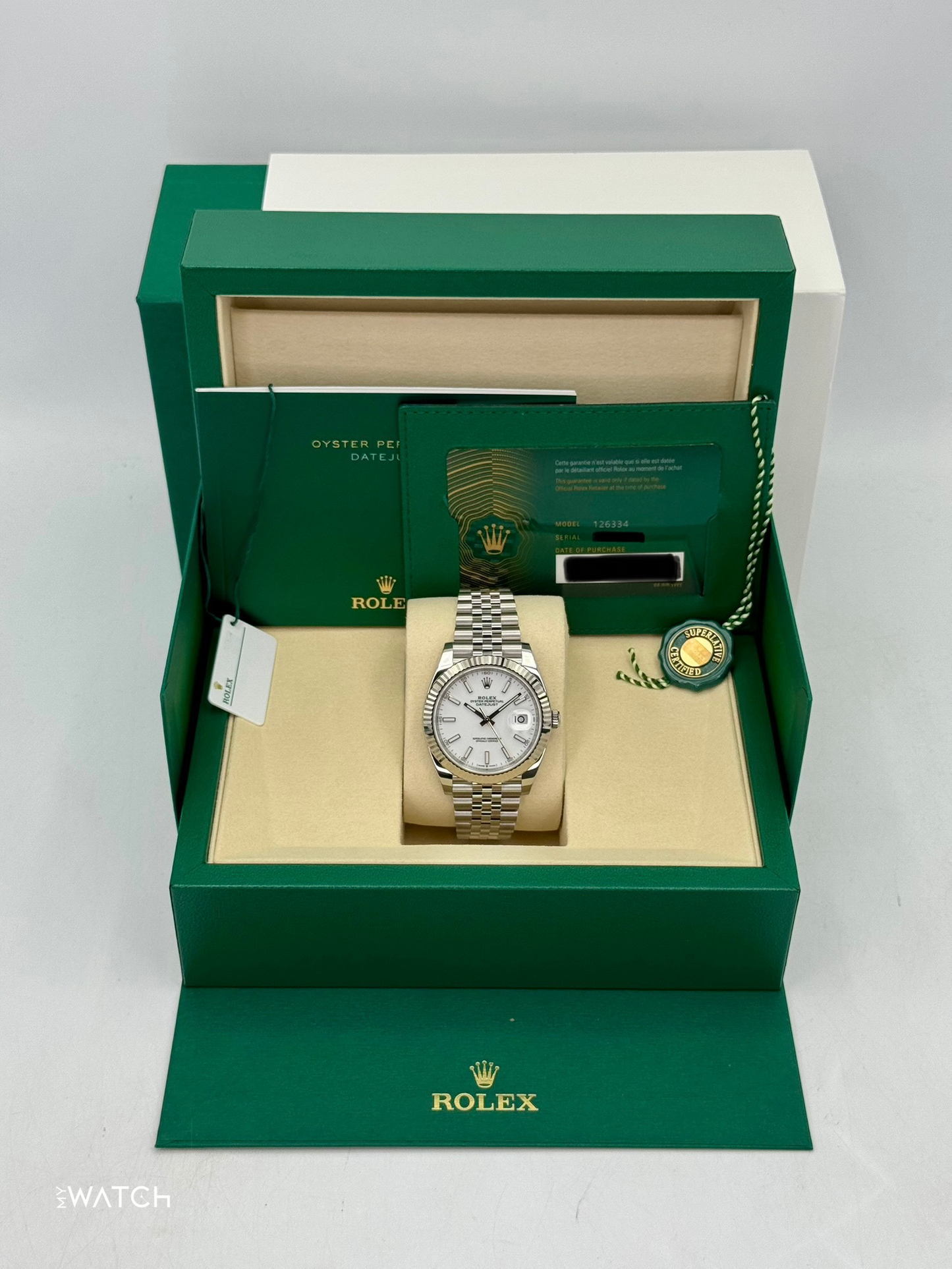 New 2025 Rolex Datejust 41mm 126334 Stainless Steel Jubilee White Dial - MyWatchLLC