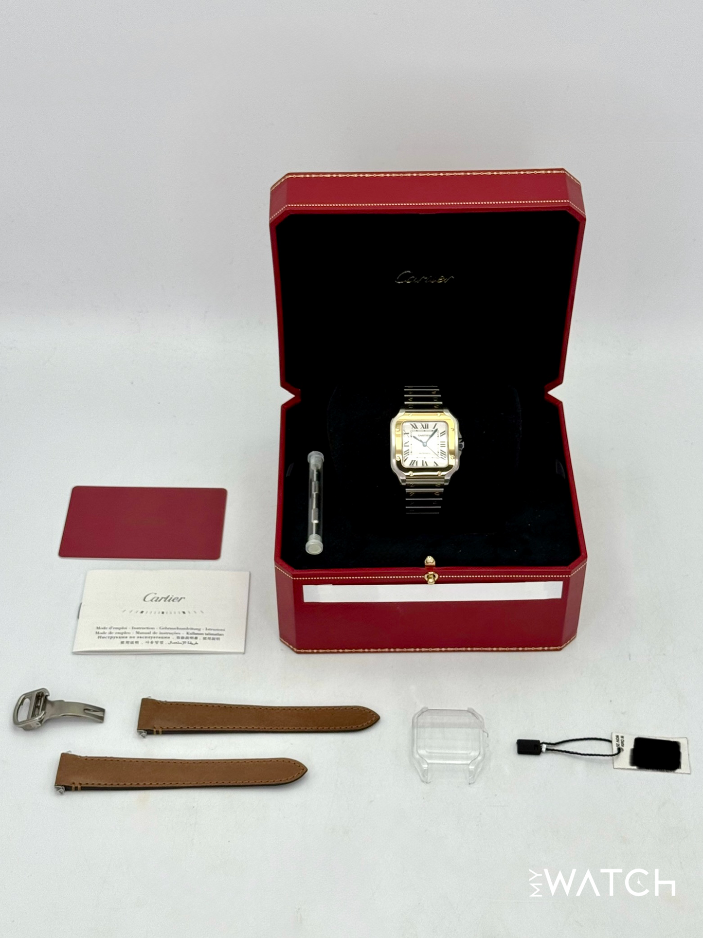 2020 Cartier Santos 35.1mm W2SA0007 Two-Tone White Dial - MyWatchLLC