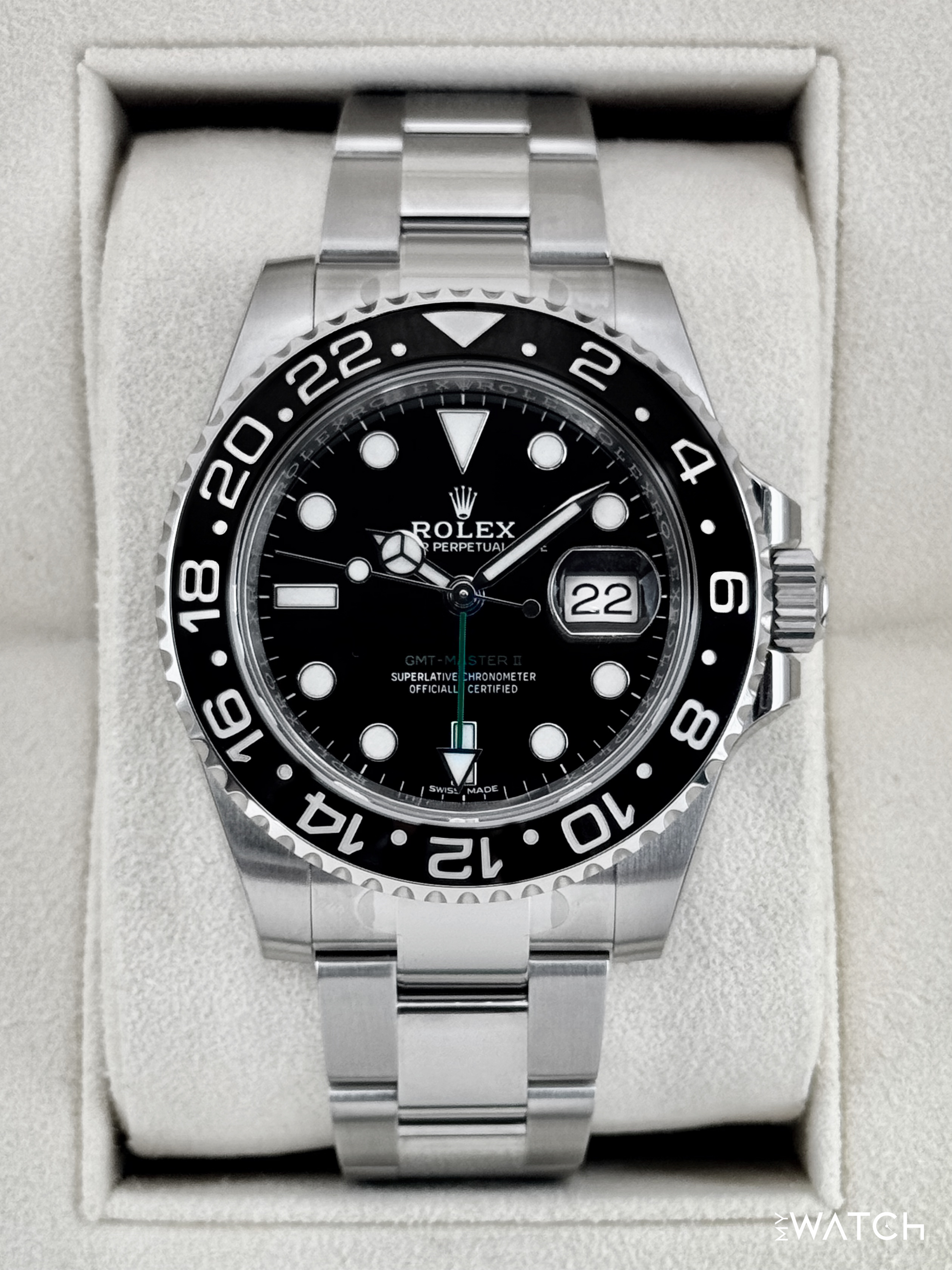 NEW OLD STOCK 2019 Rolex GMT-Master II 40mm 116710LN Stainless Steel Black Dial (STICKERED) - MyWatchLLC