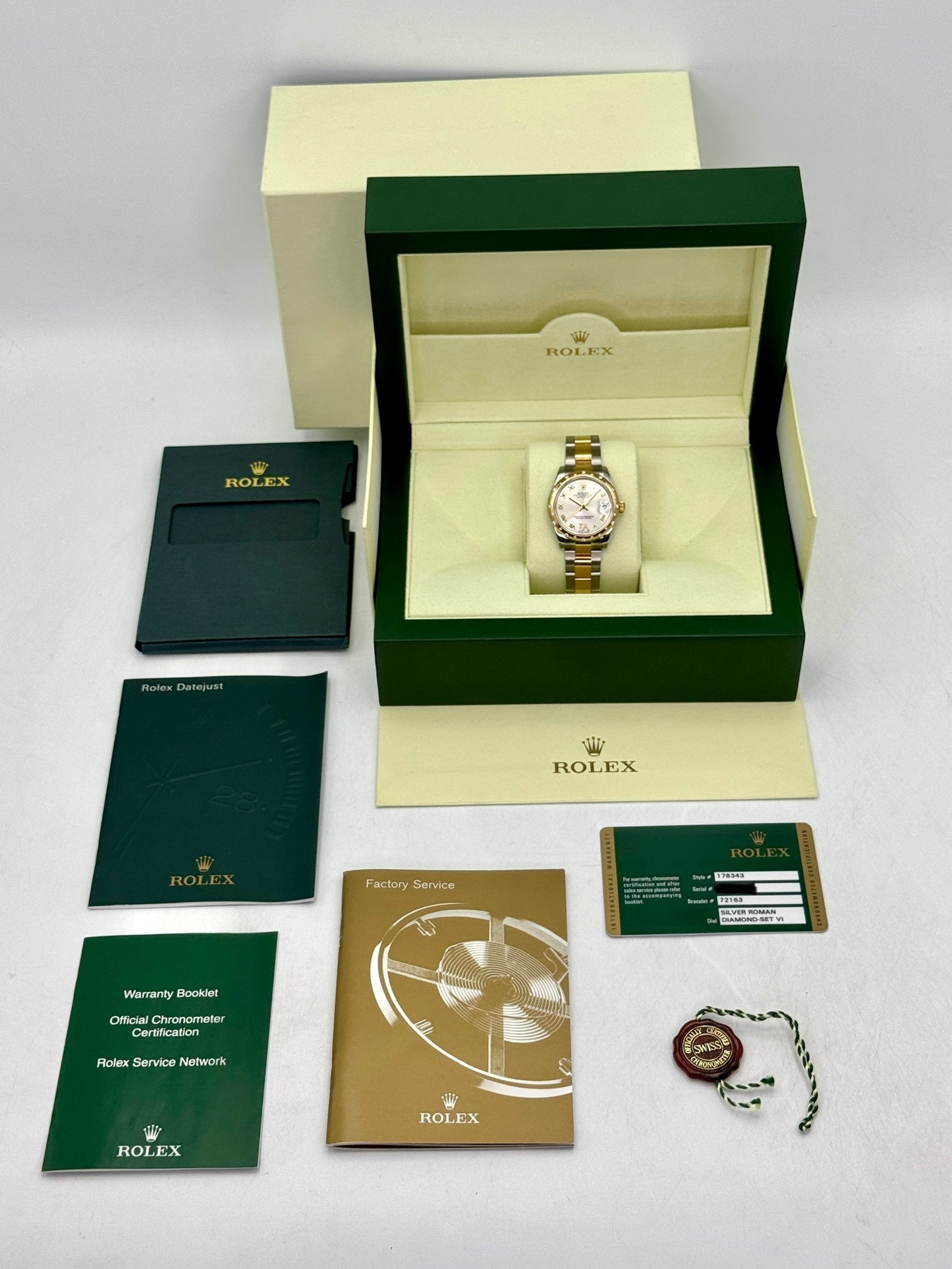 2011 Rolex Datejust 31mm 178343 Two-Tone Oyster Silver Dial