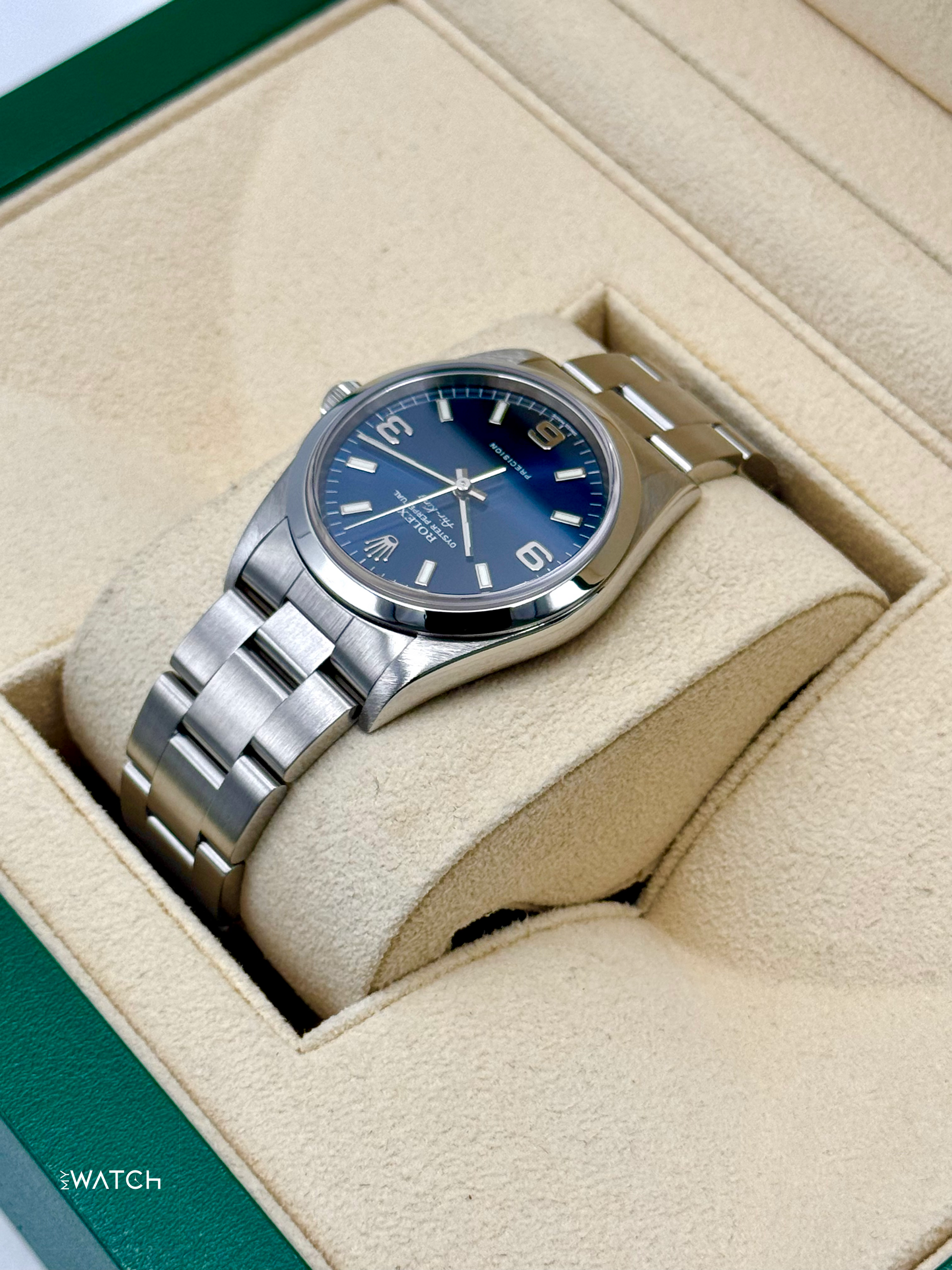 2008 Rolex Air-King 34mm 14000M Stainless Steel Blue Dial - MyWatchLLC