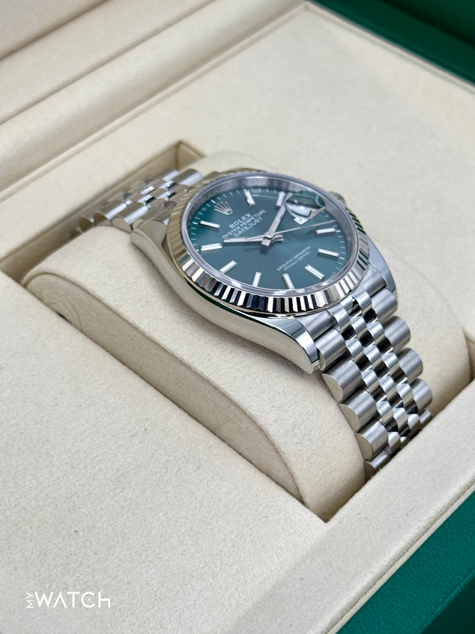 NEW 2025 Rolex Datejust 36mm 126234 Jubilee Green Dial - MyWatchLLC