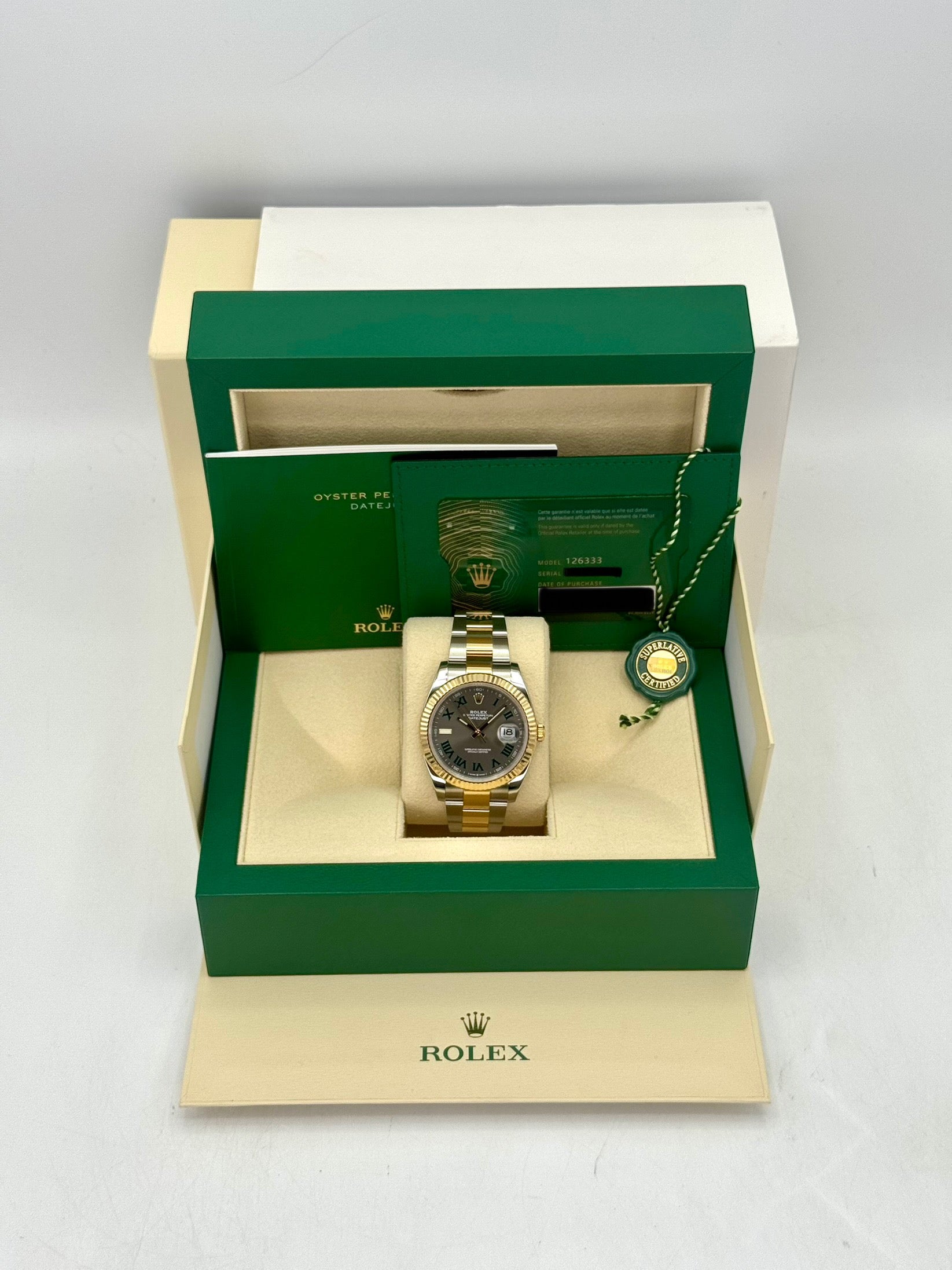 2022 Rolex Datejust 41mm 126333 Two-Tone Oyster Wimbledon Dial - MyWatchLLC