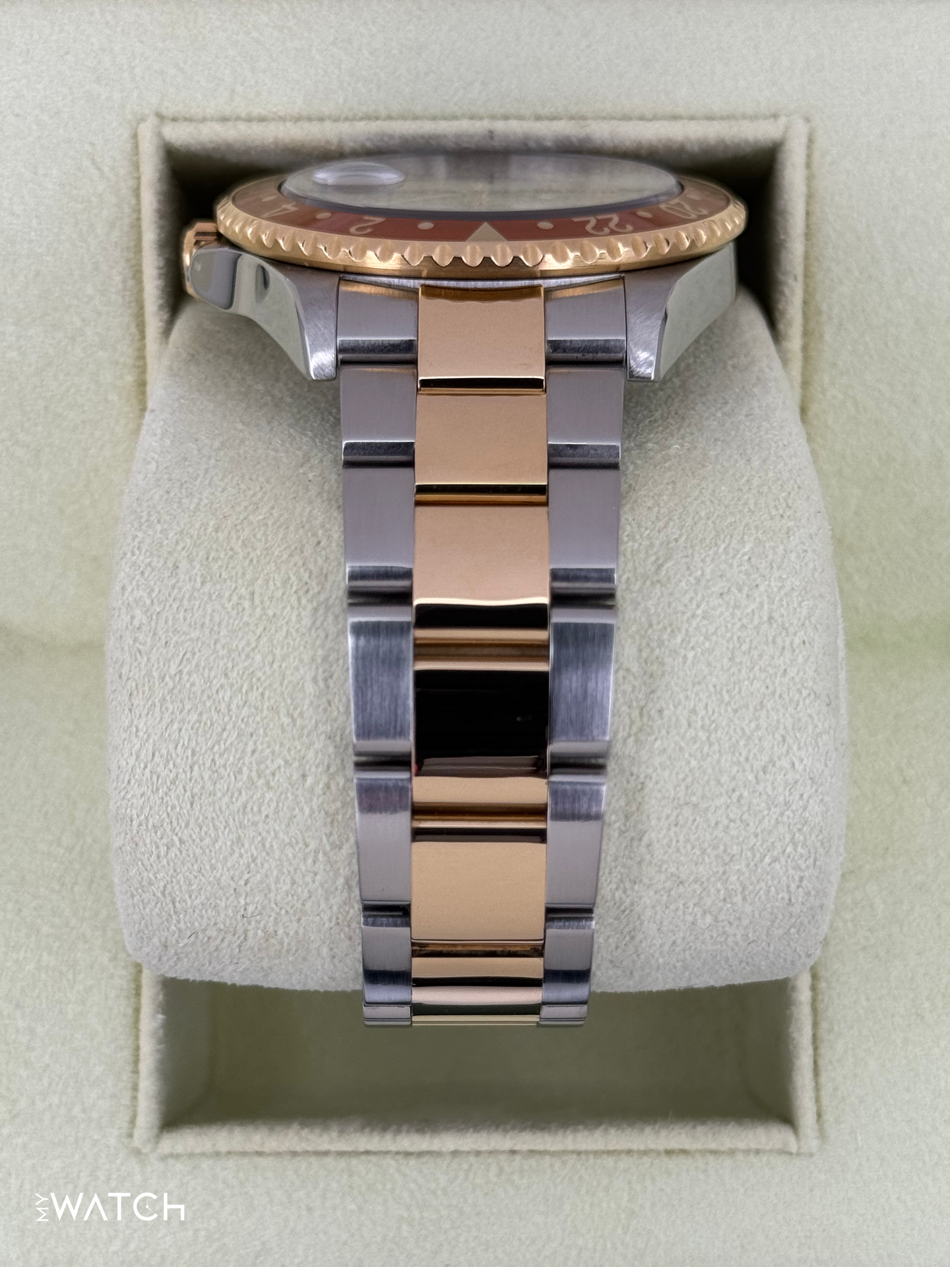 2007 Rolex GMT-Master II 40mm 16713 Slate Grey Serti Diamond Ruby Dial - MyWatchLLC