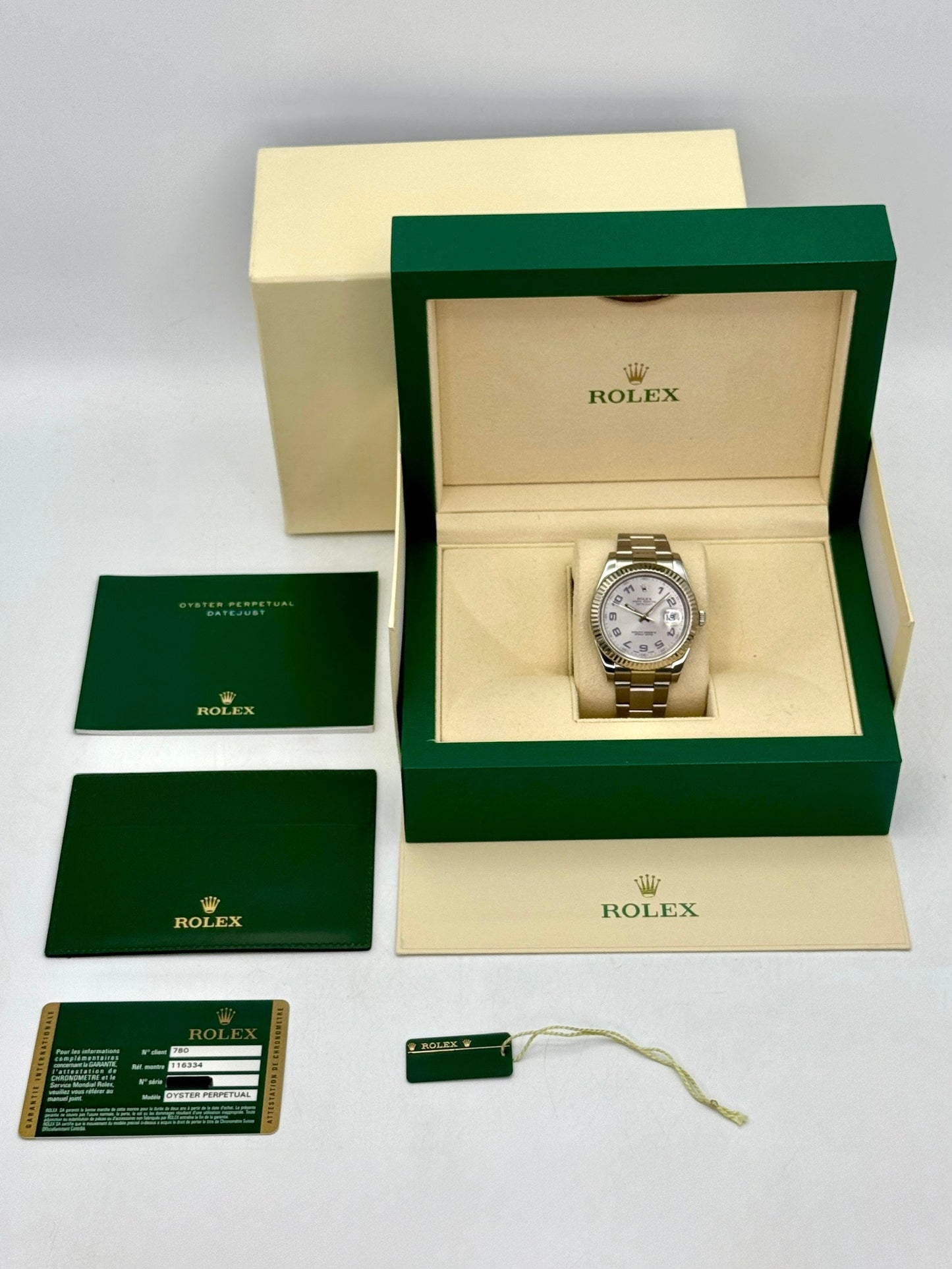 2010 Rolex Datejust II 41mm 116334 Stainless Steel Oyster Silver Dial