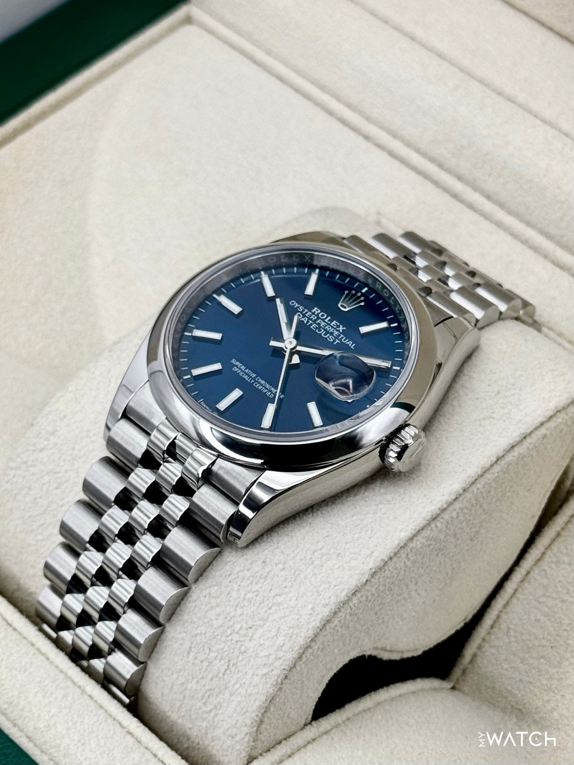 2024 Rolex Datejust 36mm 126200 Stainless Steel Jubilee Blue Dial - MyWatchLLC