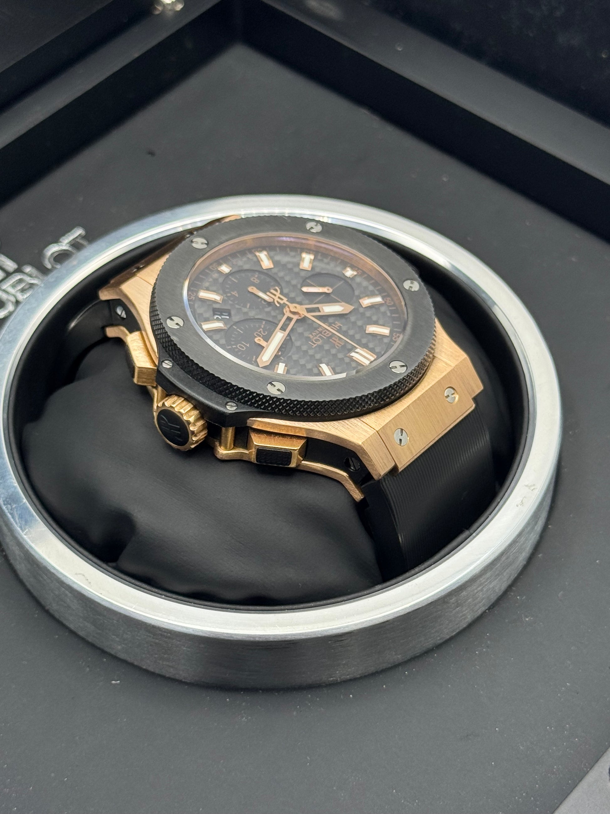 2011 Hublot Big Bang Chronograph 44mm 301.PM.1780.RX Rose Gold Black Dial - MyWatchLLC