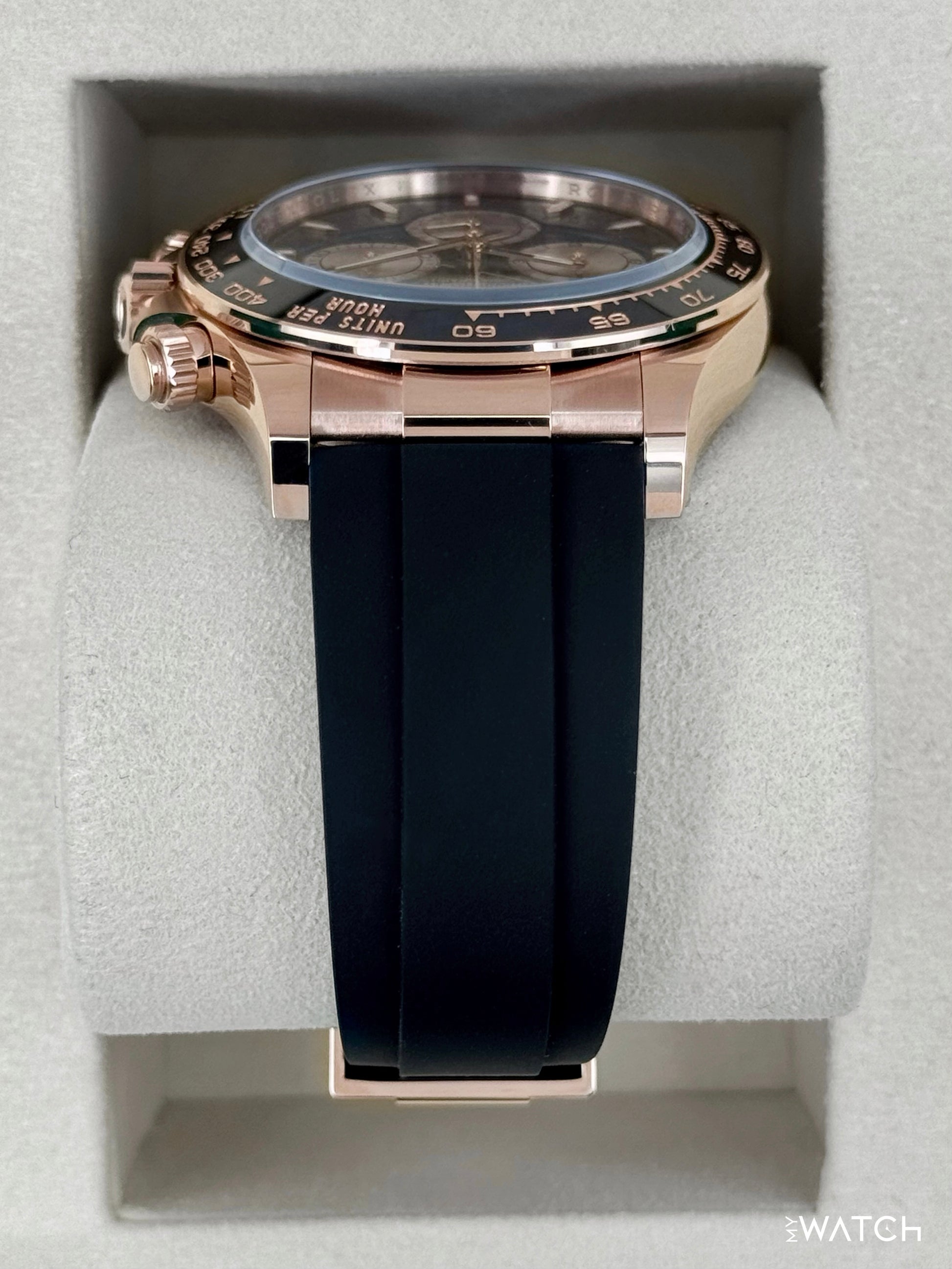 NEW 2026 Rolex Daytona 40mm 126515LN Rose Gold Oysterflex Black Dial - MyWatchLLC