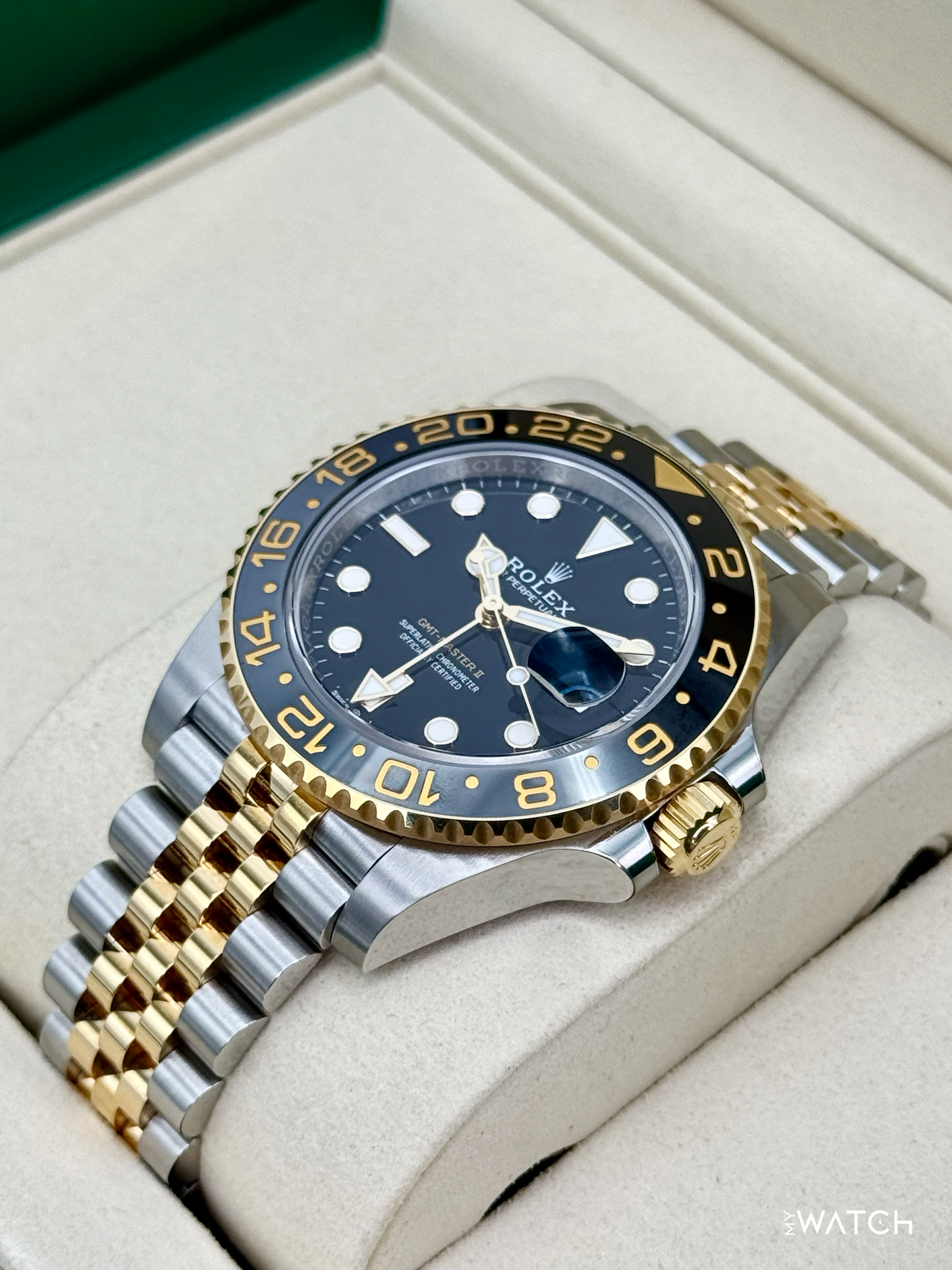 NEW 2026 Rolex GMT-Master II 40mm 126713GRNR Two-Tone Jubilee (STICKERED) - MyWatchLLC