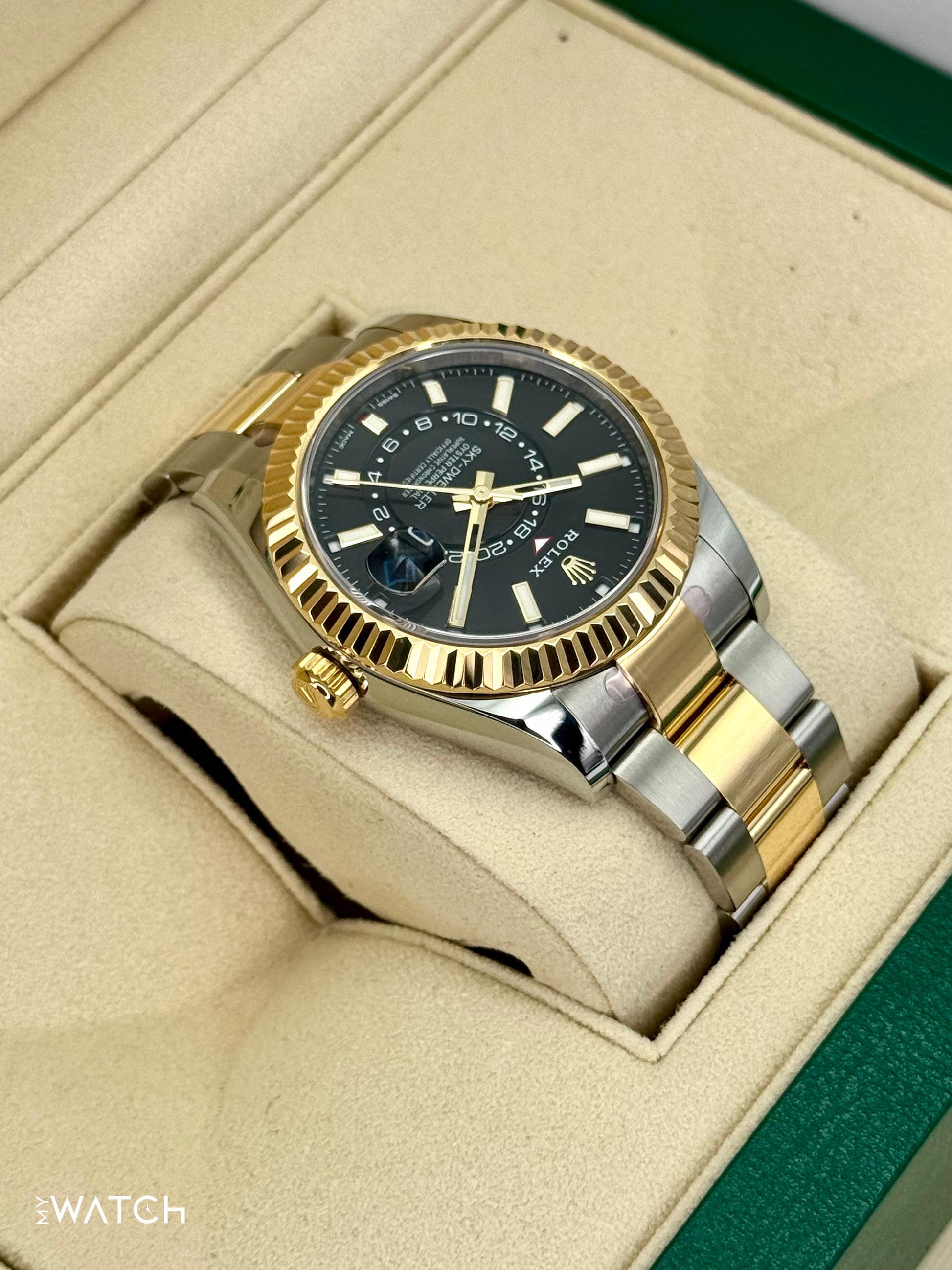 2022 Rolex Sky-Dweller 42mm 326933 Two-Tone Oyster Black Dial - MyWatchLLC