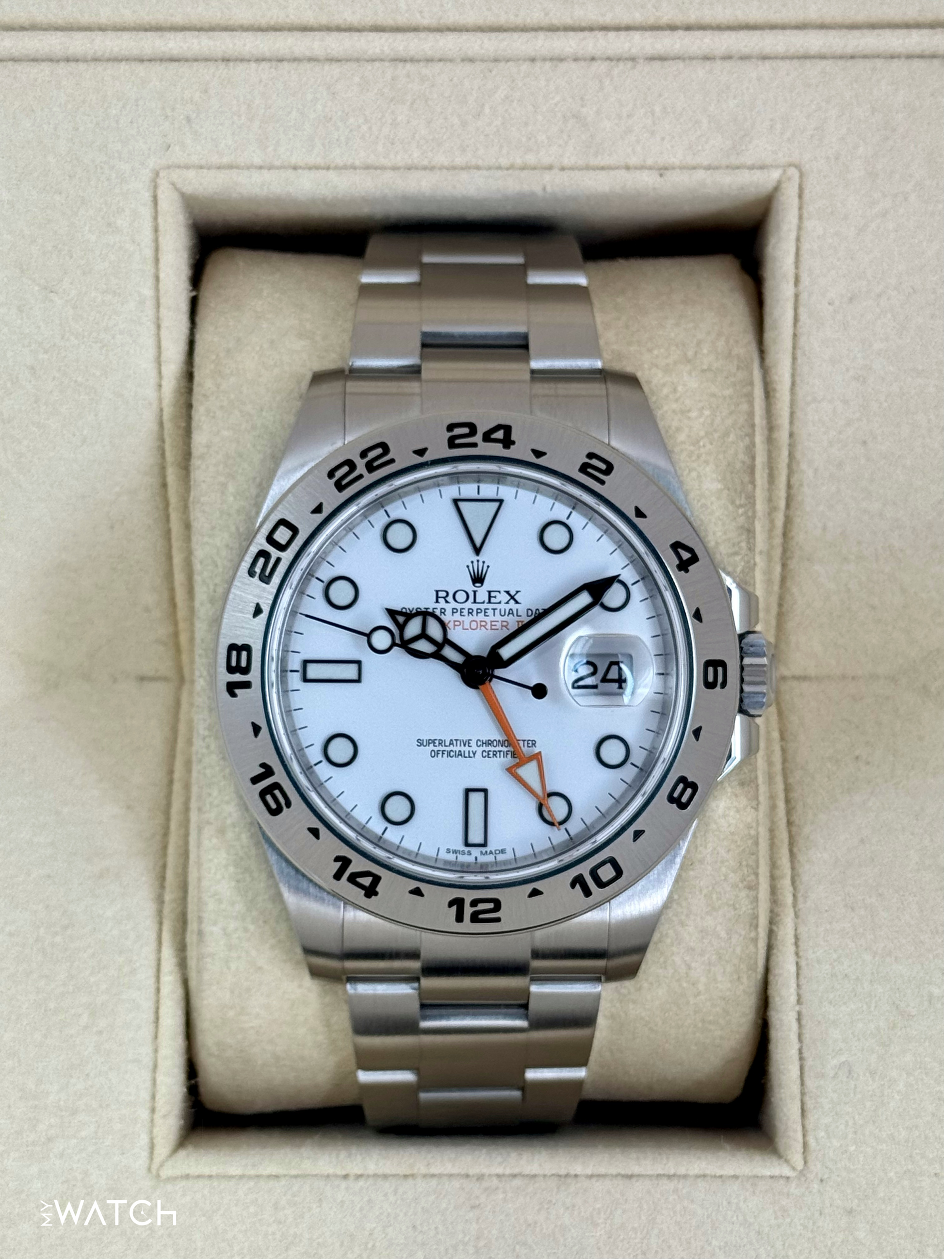 2016 Rolex Explorer II 42mm 216570 Polar White Dial - MyWatchLLC