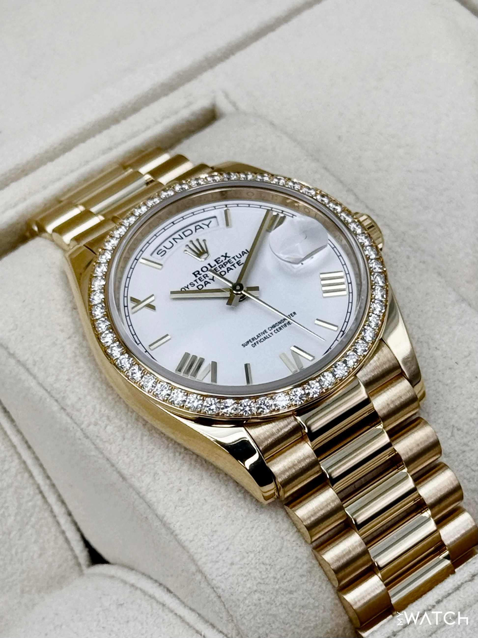 2024 Rolex Day-Date 36mm 128348RBR Presidential Yellow Gold White Dial - MyWatchLLC