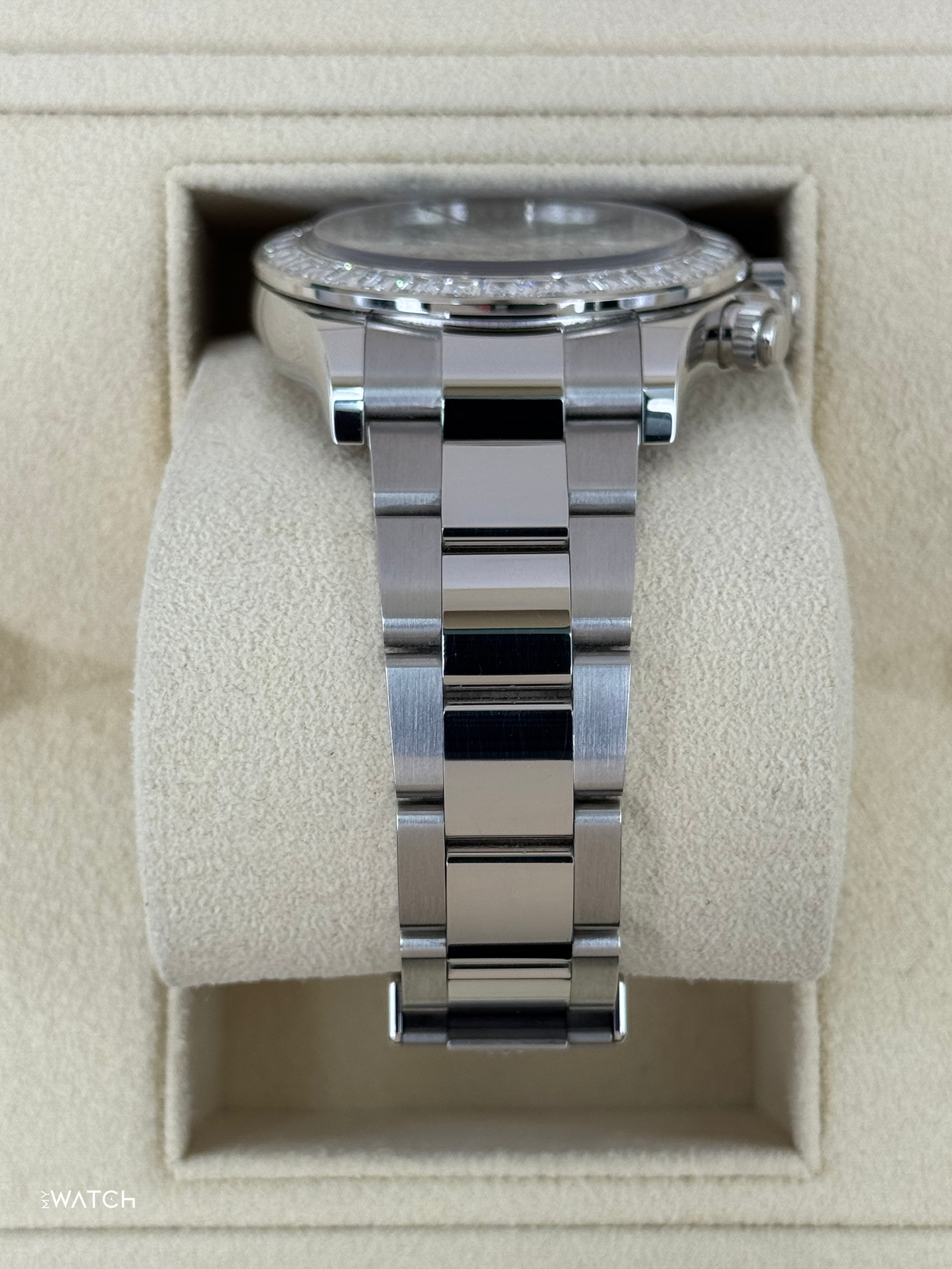 2024 Rolex Daytona 40mm 126576TBR Platinum Diamond Bezel Diamond Paved Dial - MyWatchLLC