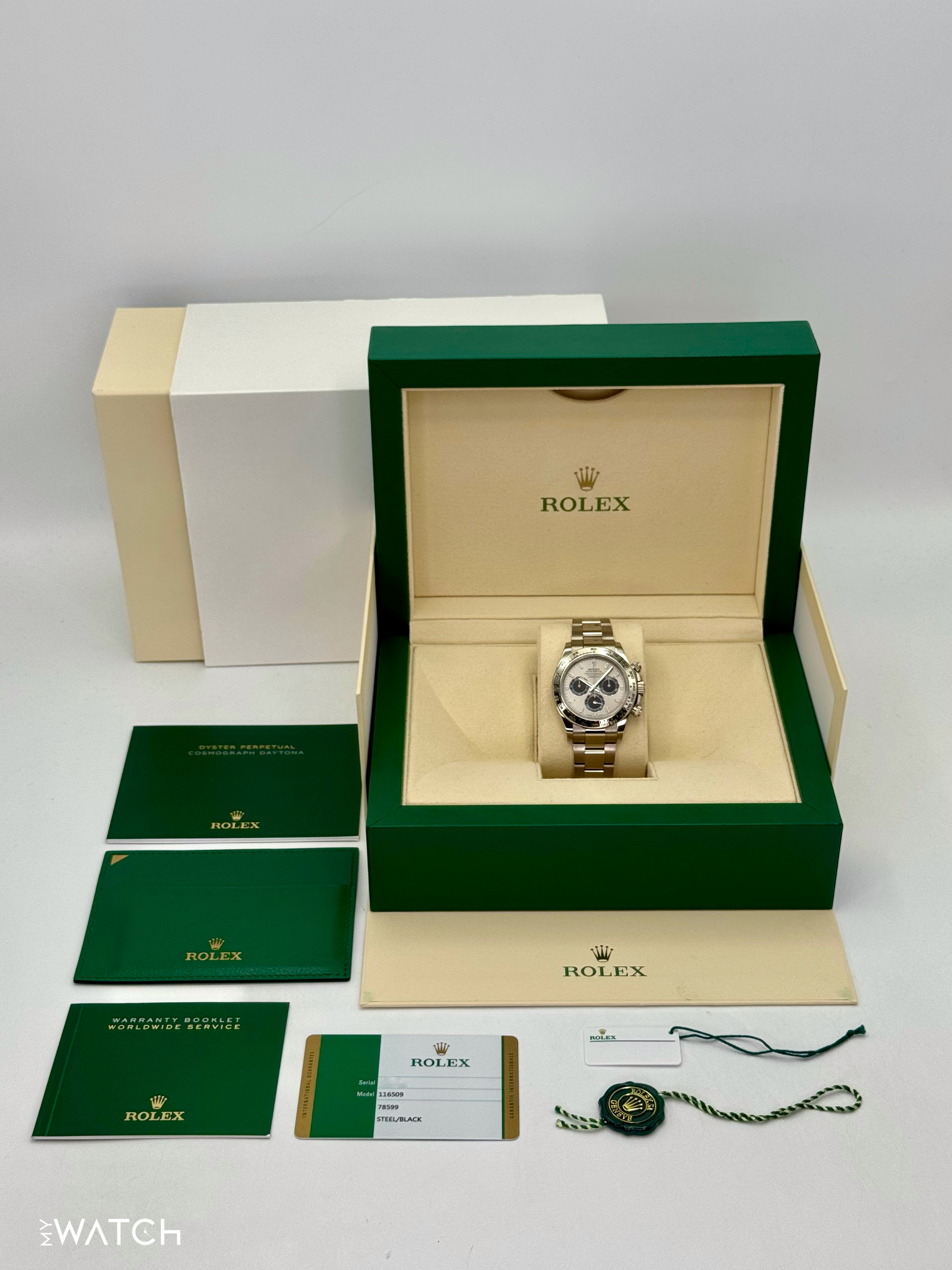 2019 Rolex Daytona 40mm 116509 White Gold Silver Ghost Dial - MyWatchLLC