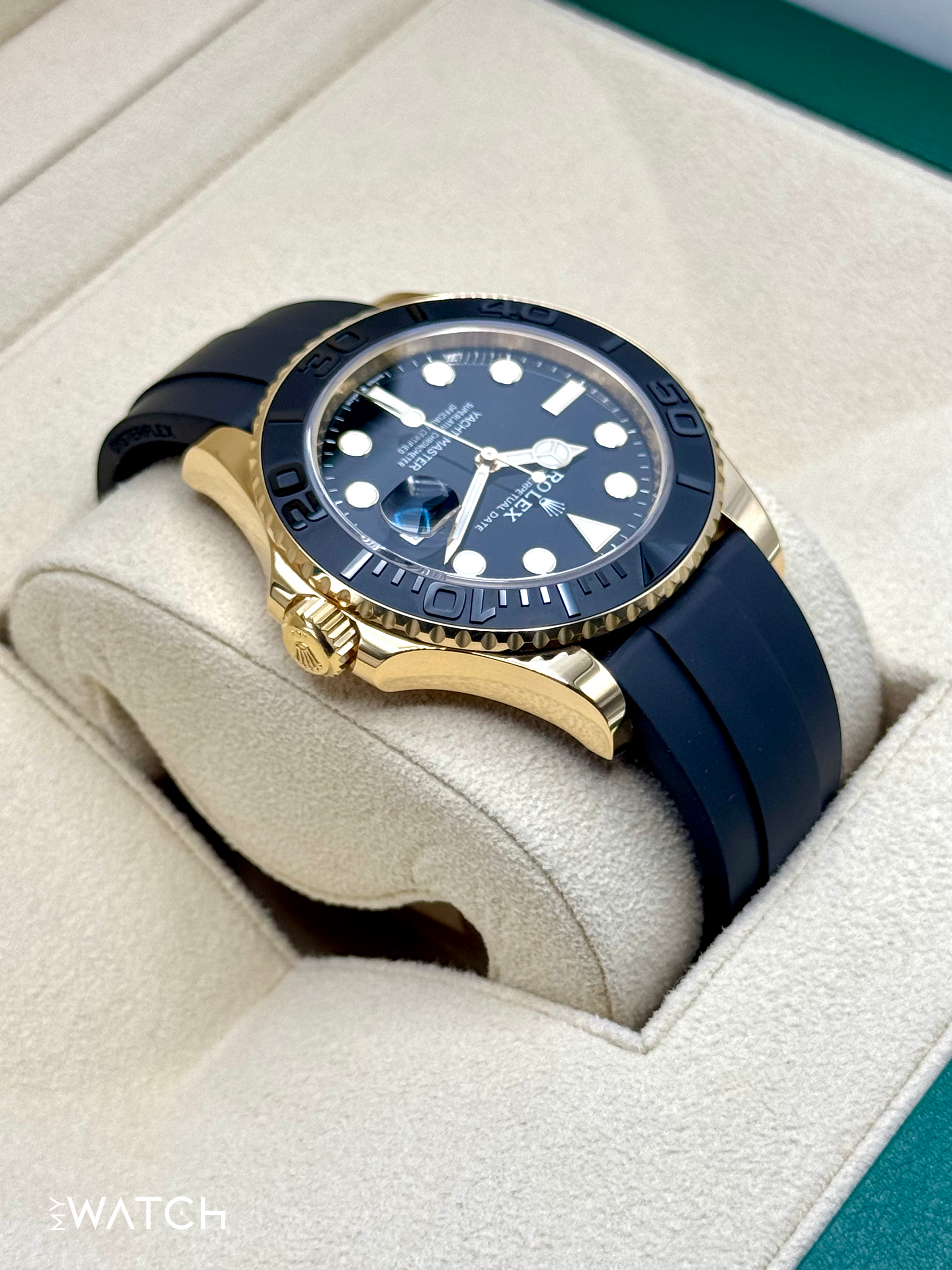 2024 Rolex Yacht-Master 42mm 226658 Gold Oysterflex Black Dial - MyWatchLLC