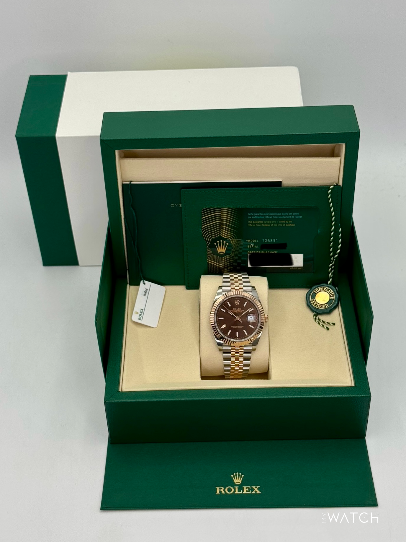 NEW 2025 Rolex Datejust 41mm 126331 Two-Tone Rose Gold Chocolate Dial (STICKERED) - MyWatchLLC