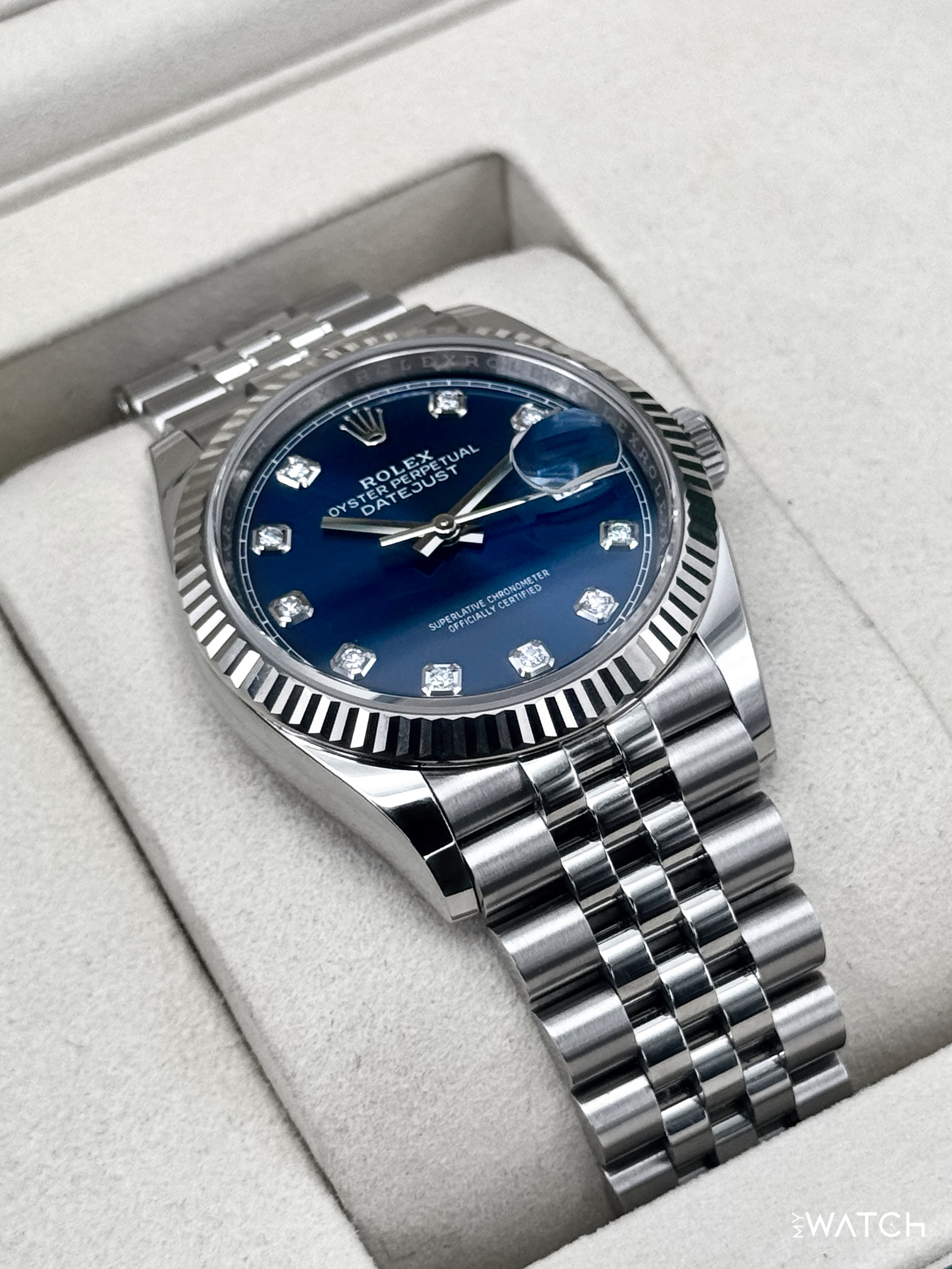 NEW 2026 Rolex Datejust 36mm 126234 Stainless Steel Jubilee Blue Diamond Dial - MyWatchLLC