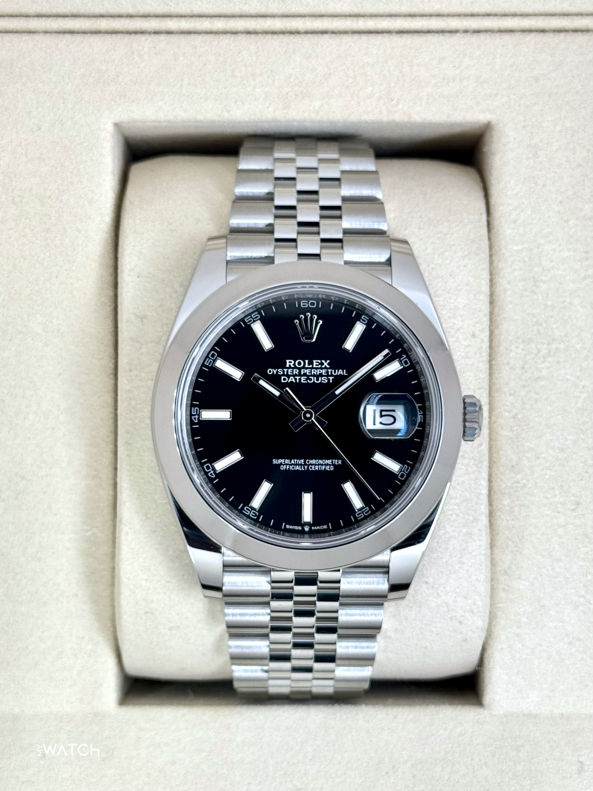 NEW 2025 Rolex Datejust 41mm 126300 Stainless Steel Jubilee Black Dial - MyWatchLLC