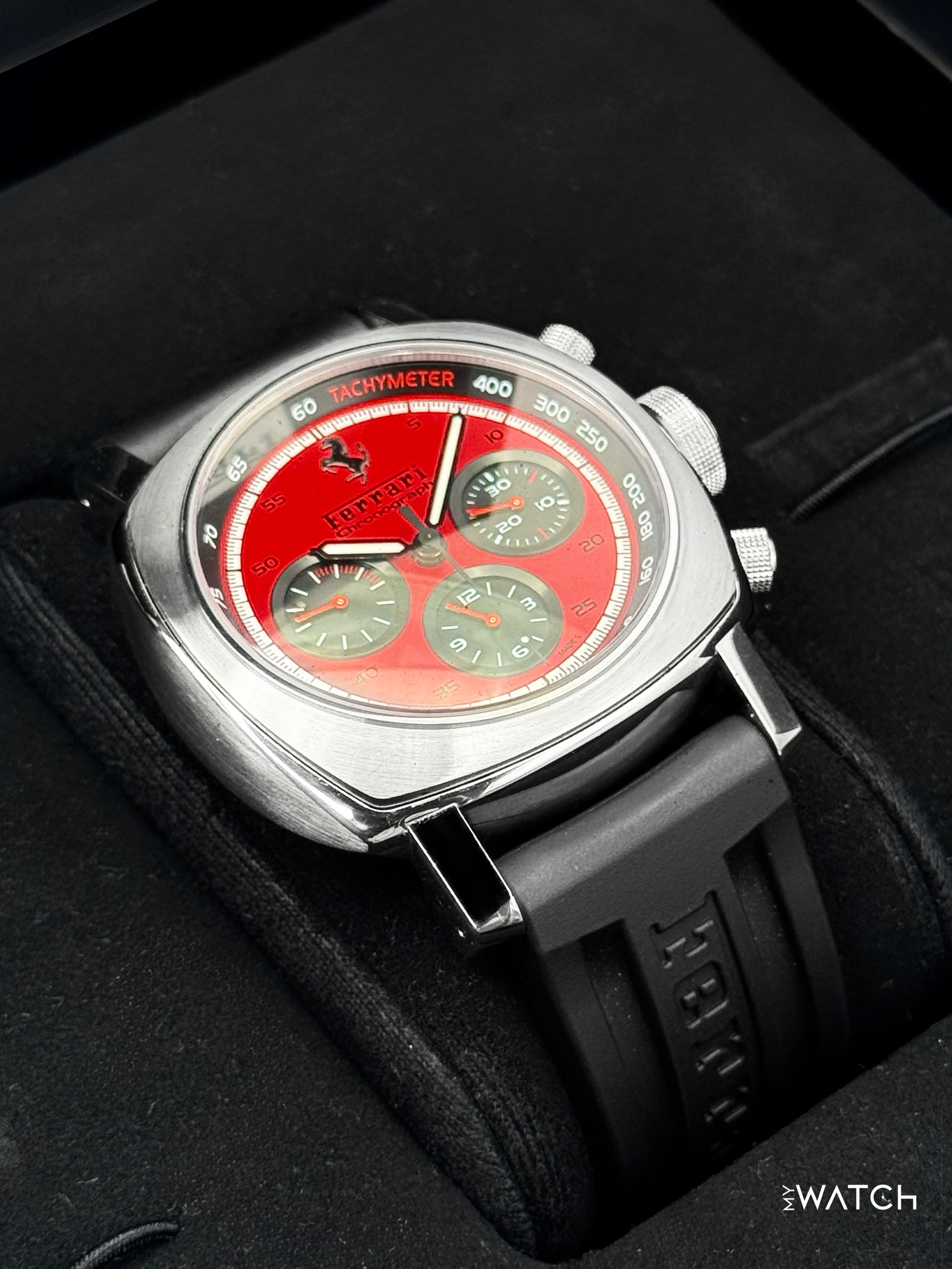 2008 Panerai Ferrari GT Chronograph 45mm F6656 Stainless Steel Red Dial - MyWatchLLC