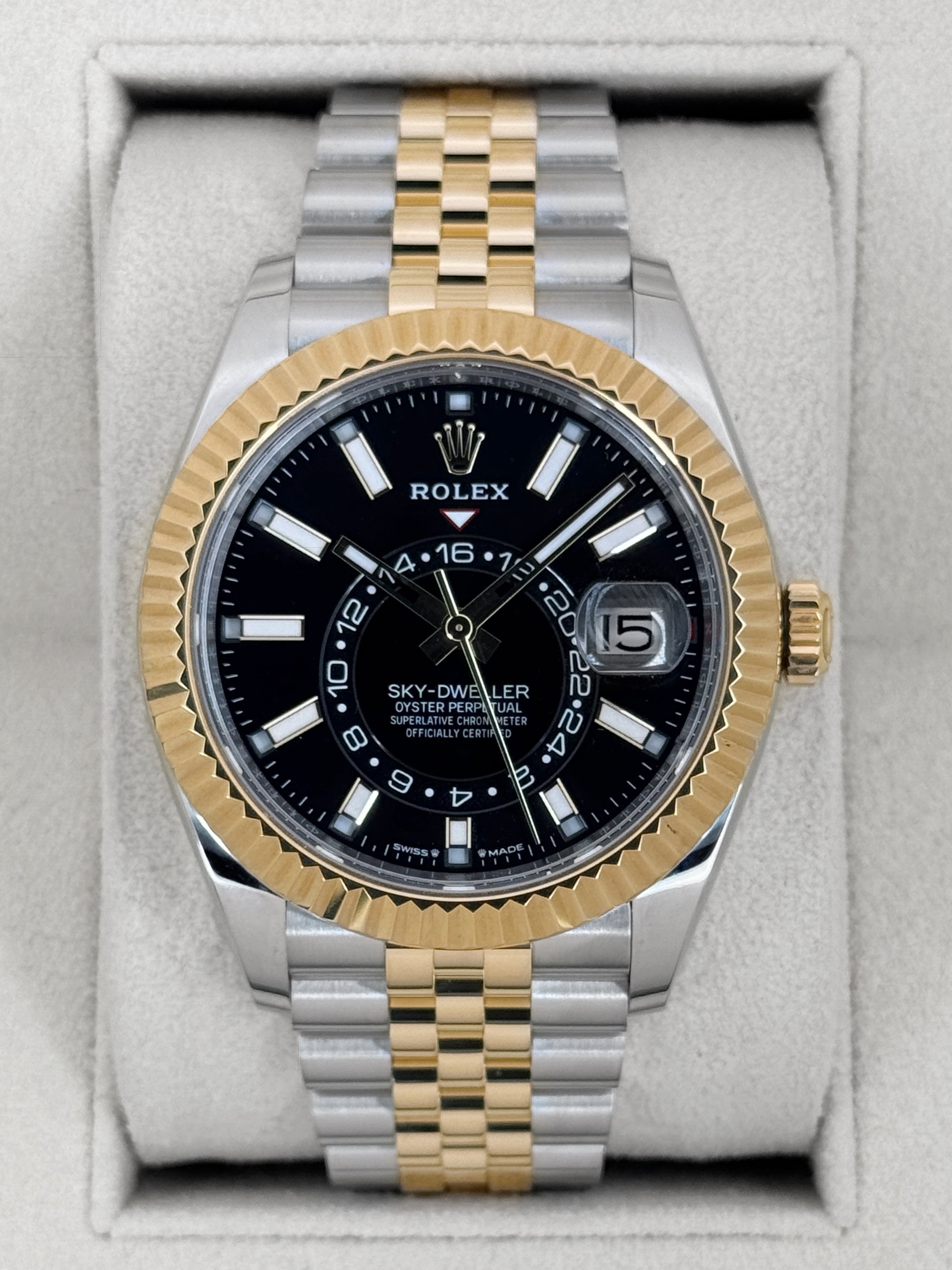 2025 Rolex Sky-Dweller 42mm 336933 Two-Tone Jubilee Black Dial - MyWatchLLC