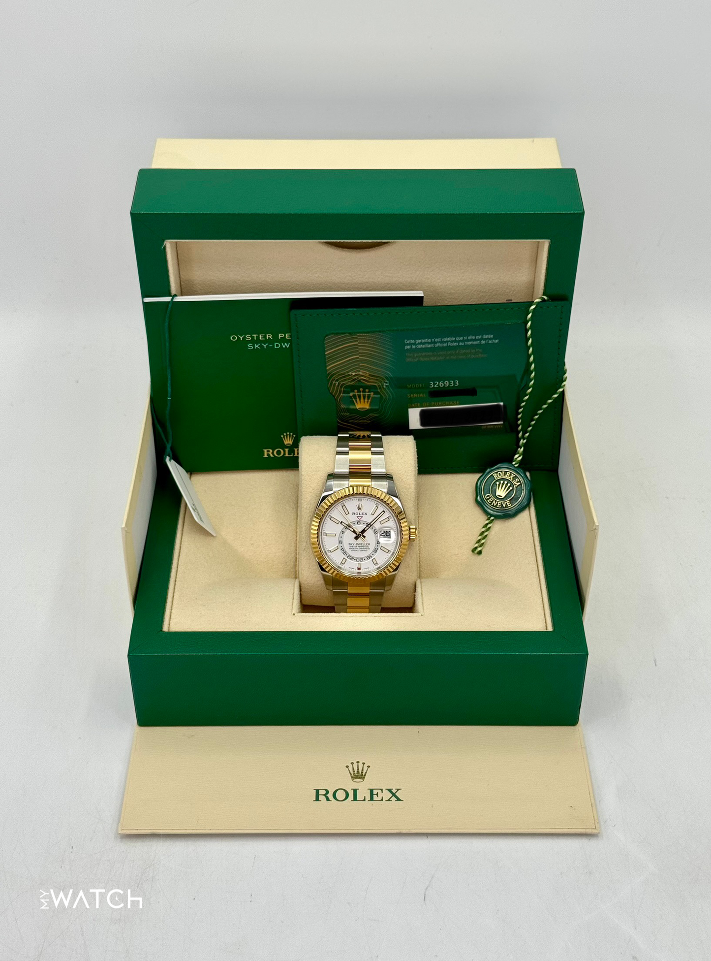 2022 Rolex Sky-Dweller 42mm 326933 Two-Tone Oyster White Dial