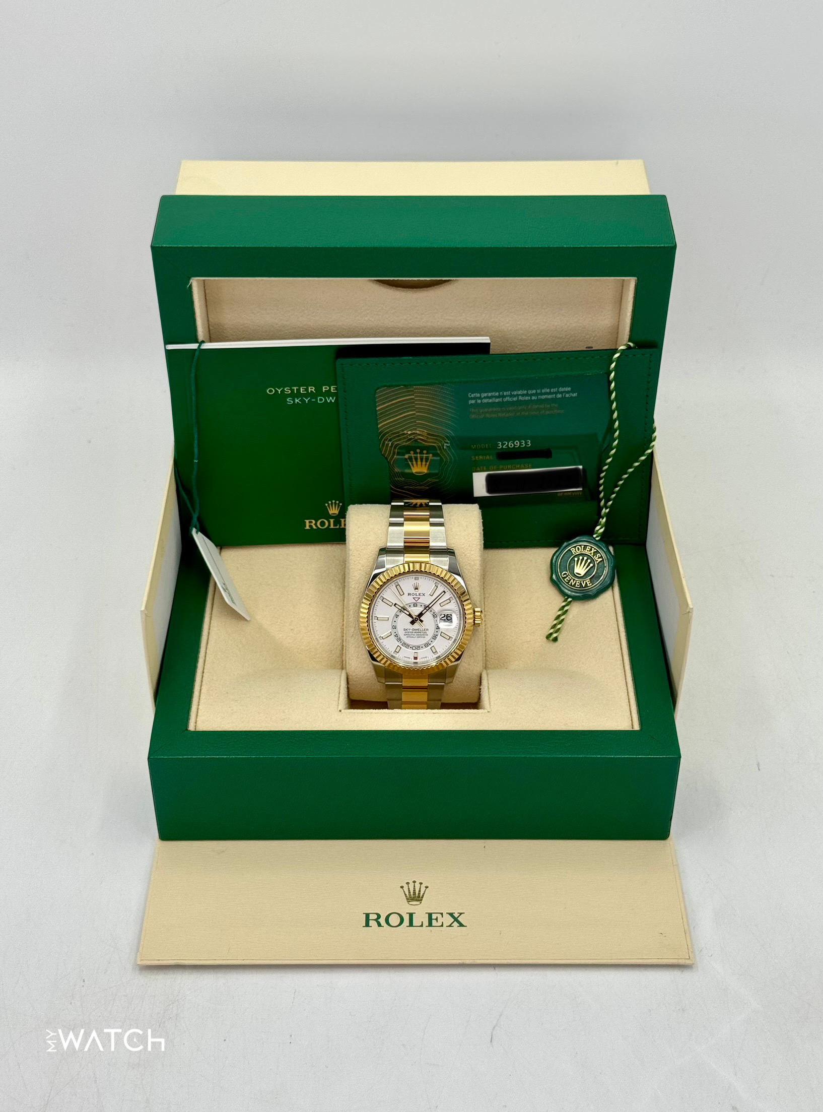 2022 Rolex Sky-Dweller 42mm 326933 Two-Tone Oyster White Dial - MyWatchLLC