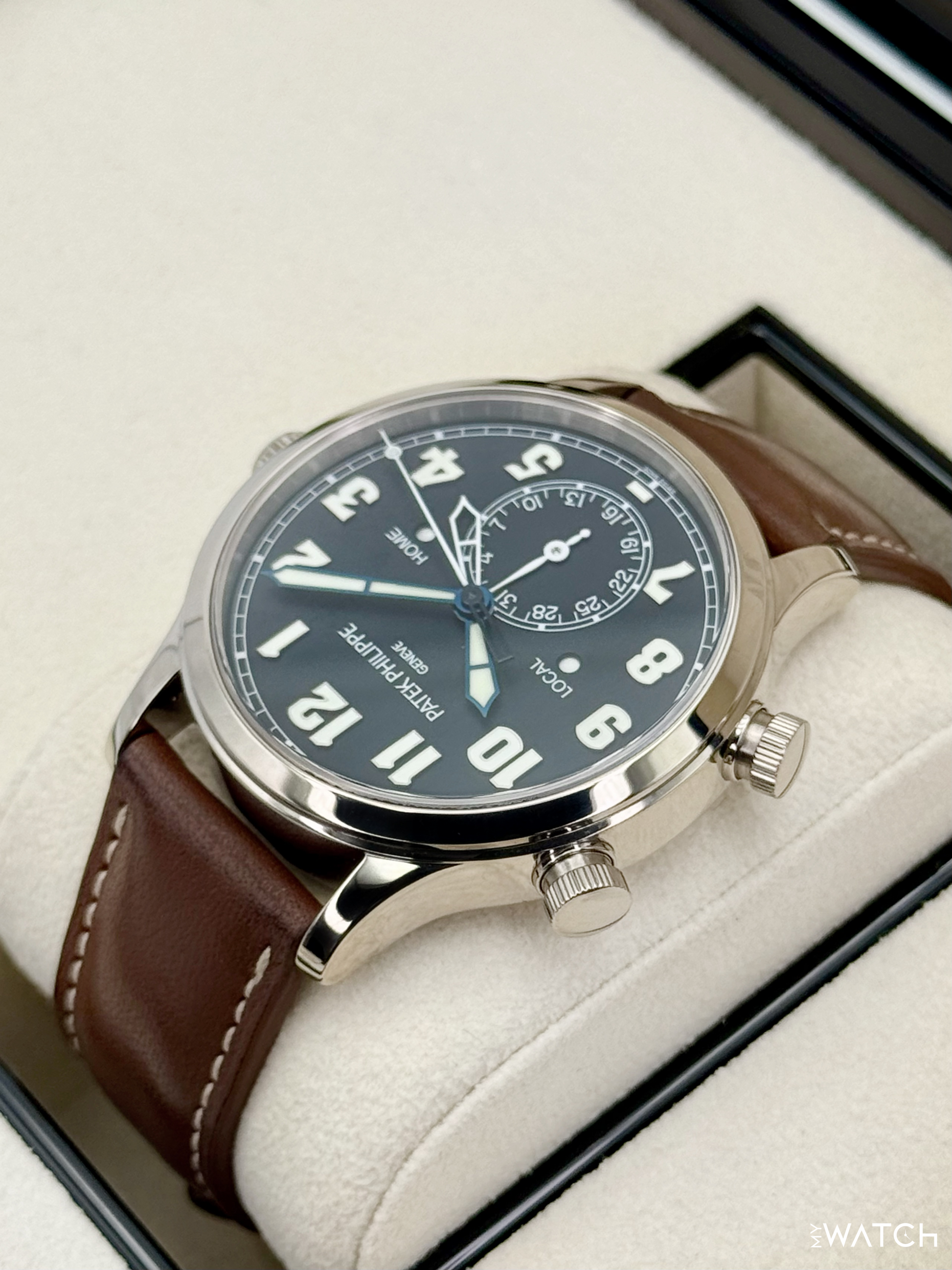 2023 Patek Philippe Pilot Time Travel 42mm 5524G White Gold Black Dial - MyWatchLLC