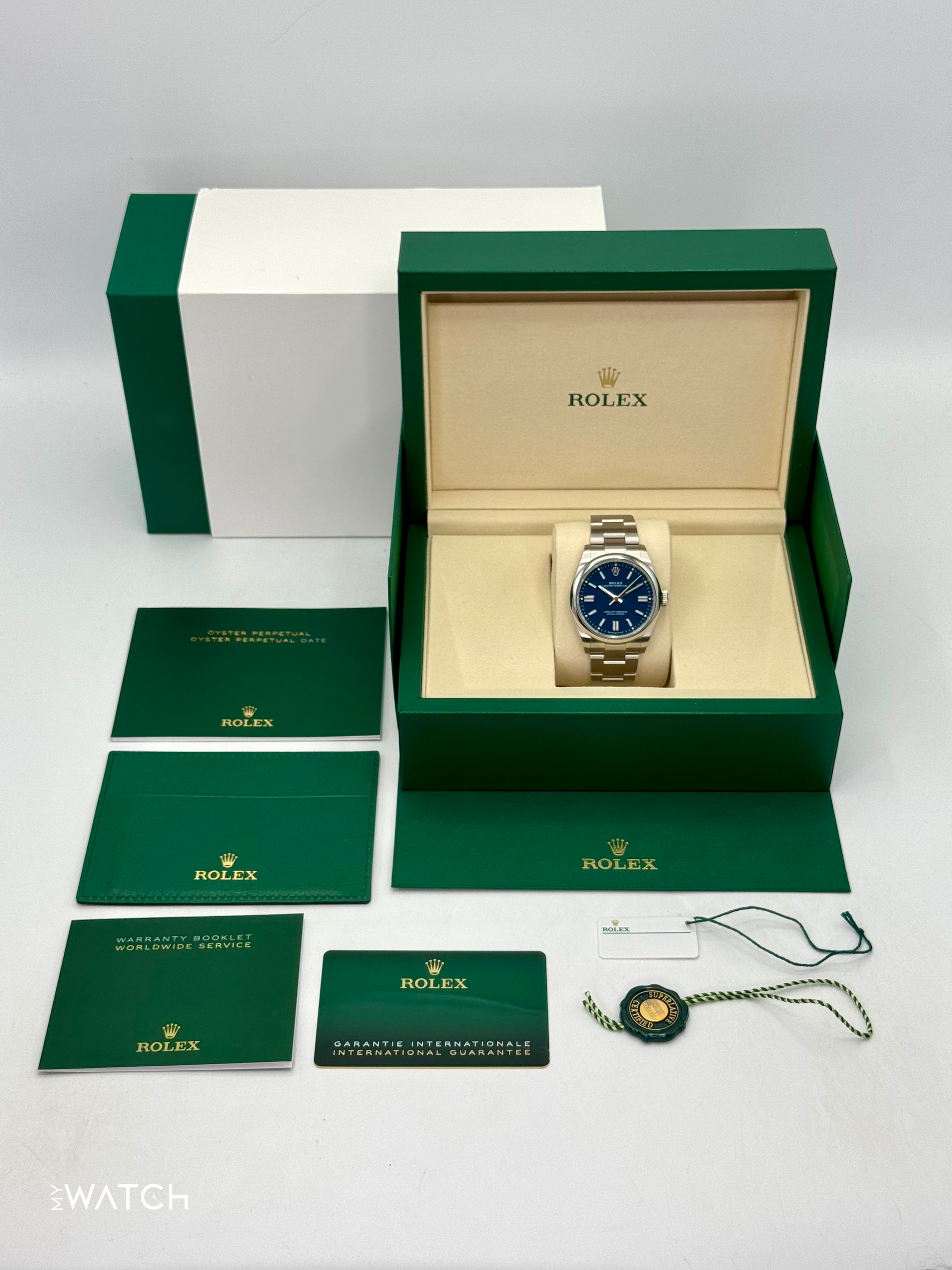 NEW 2025 Rolex Oyster Perpetual 41mm 134300 Med Blue Dial - MyWatchLLC