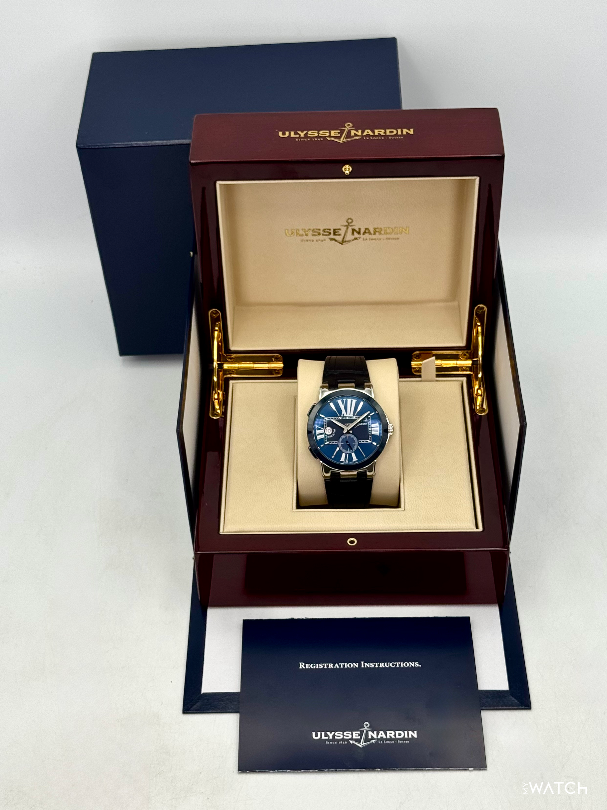 2013 Ulysse Nardin Executive Dual Time 43mm 243-00 Stainless Steel Blue Dial - MyWatchLLC