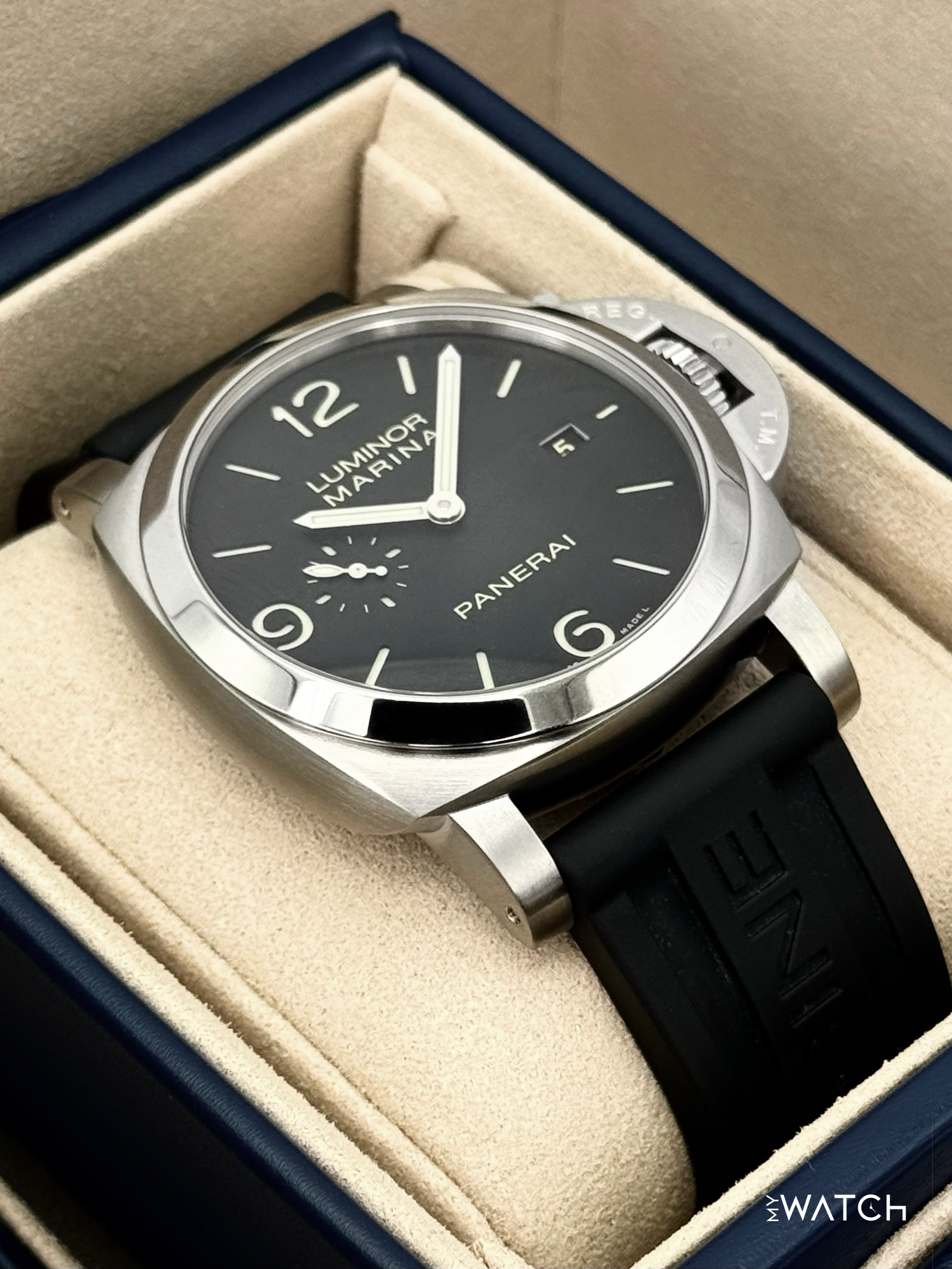 2025 Panerai Luminor Marina 44mm PAM03312 Stainless Steel Black Dial - MyWatchLLC