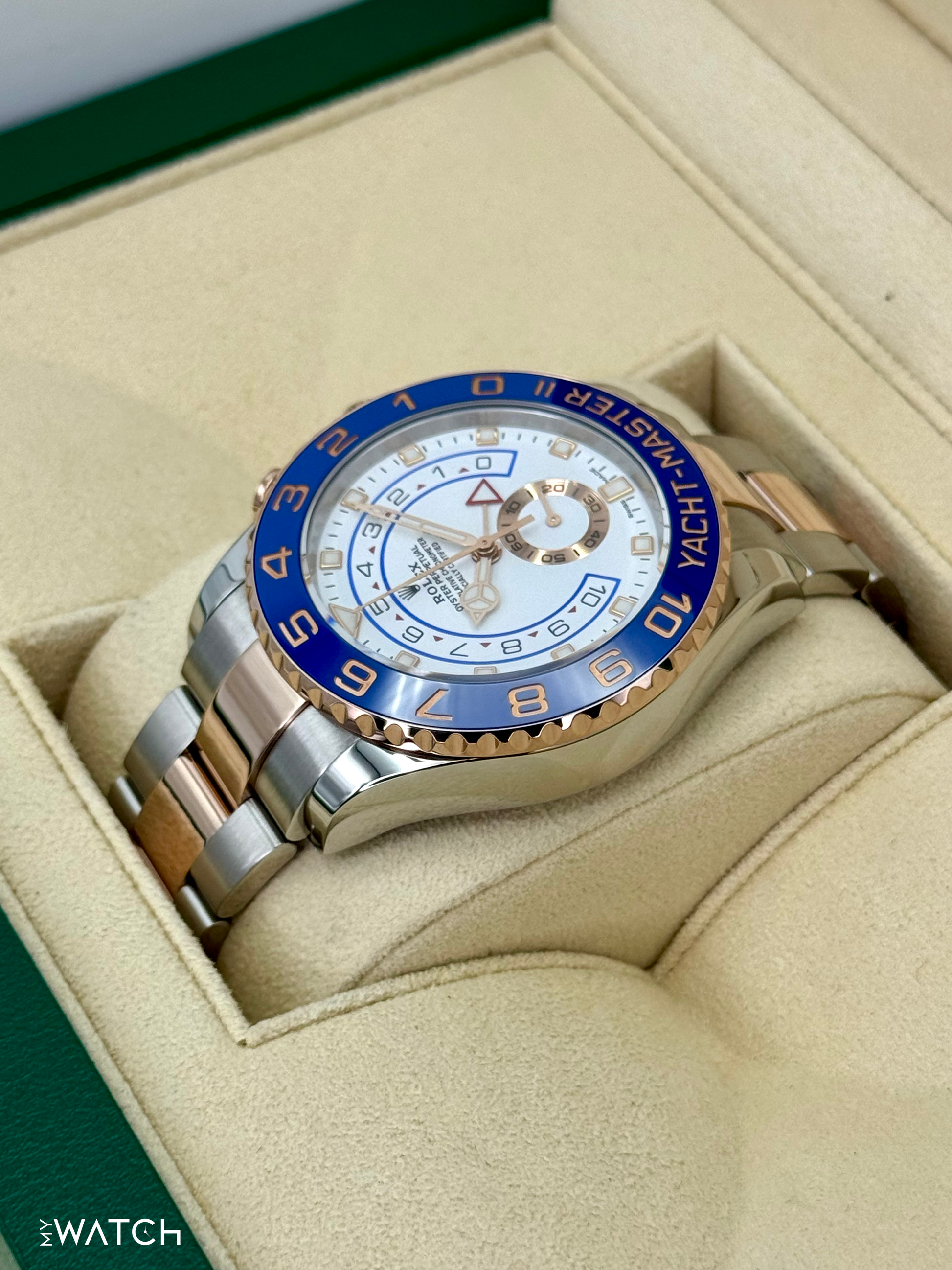2020 Rolex Yacht-Master II 44mm 116681 Two-Tone White Dial - MyWatchLLC