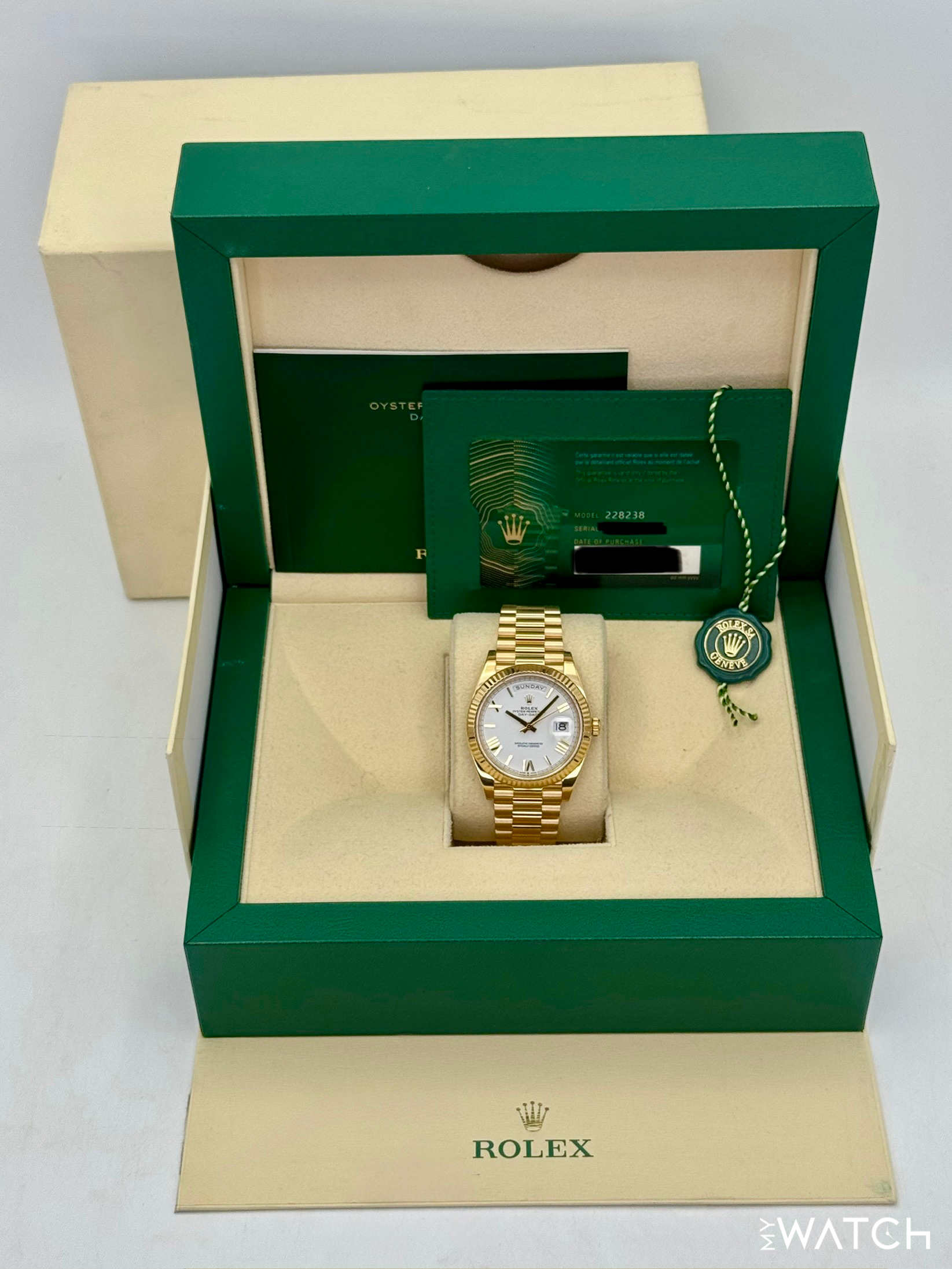 2021 Rolex Day-Date 40mm 228238 Presidential White Dial - MyWatchLLC