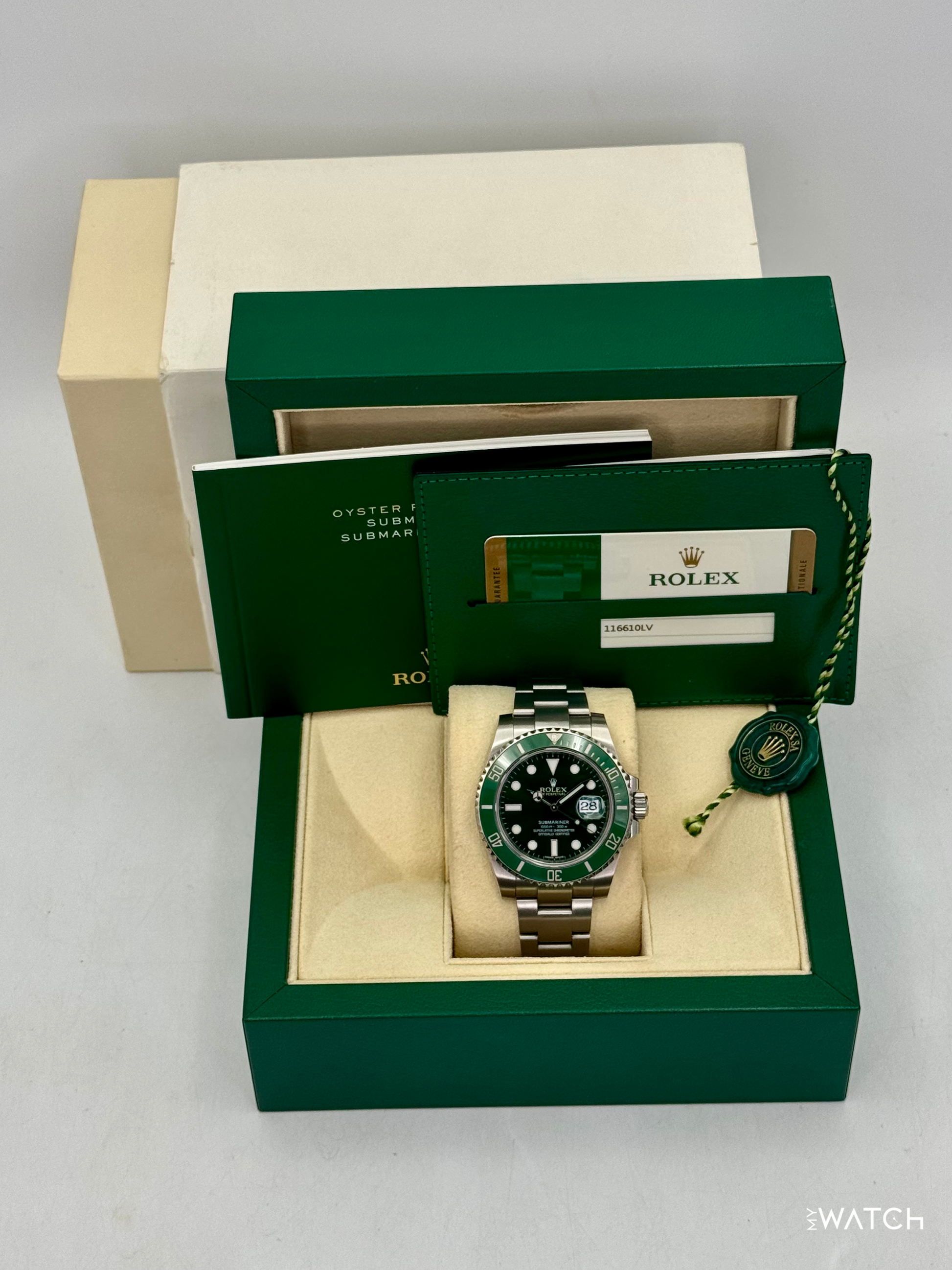 2015 Rolex Submariner “Hulk” 40mm 116610LV Green Dial - MyWatchLLC