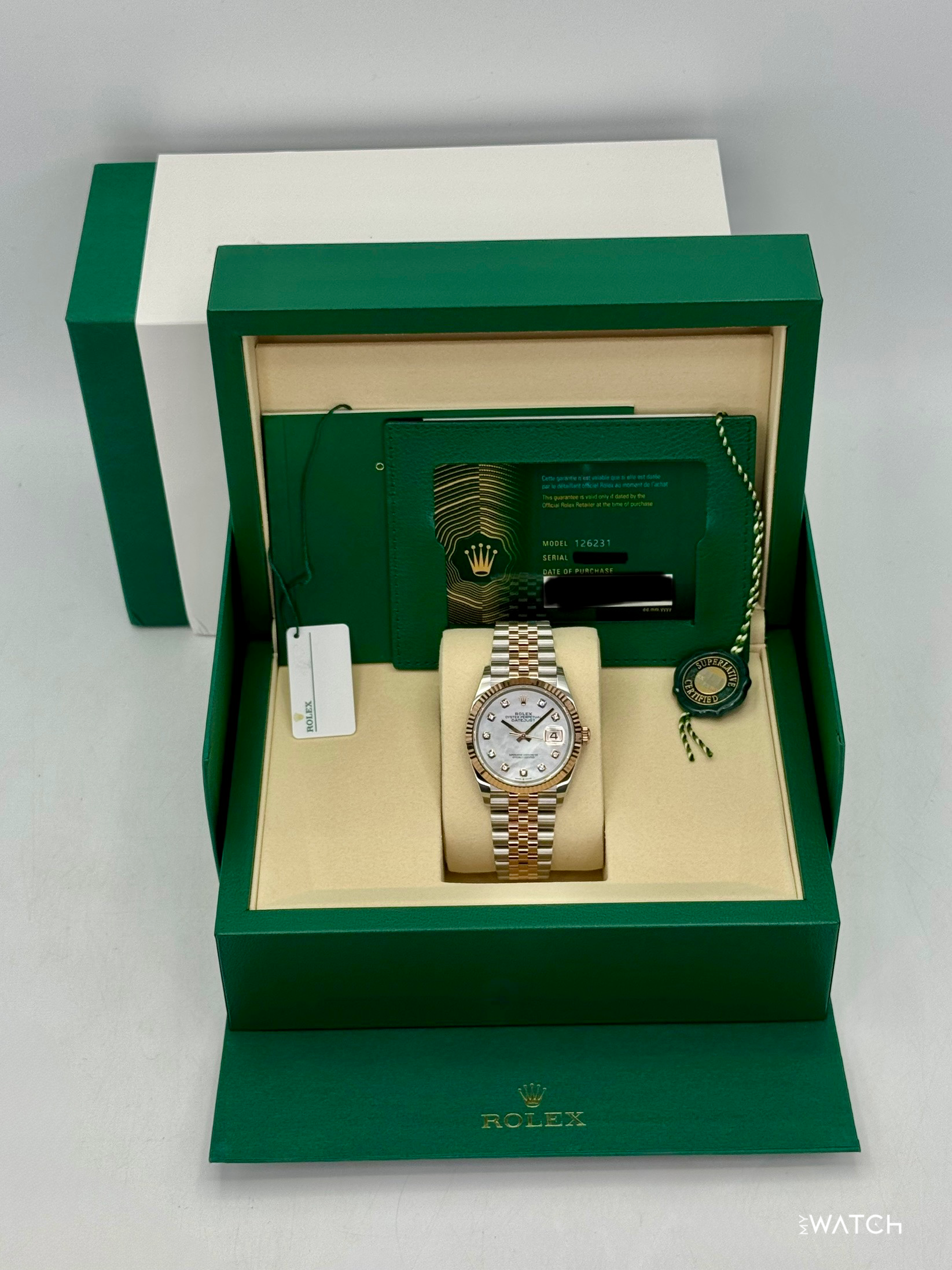 NEW 2026 Rolex Datejust 36mm 126231 Two-Tone MOP Diamond Dial (STICKERED) - MyWatchLLC