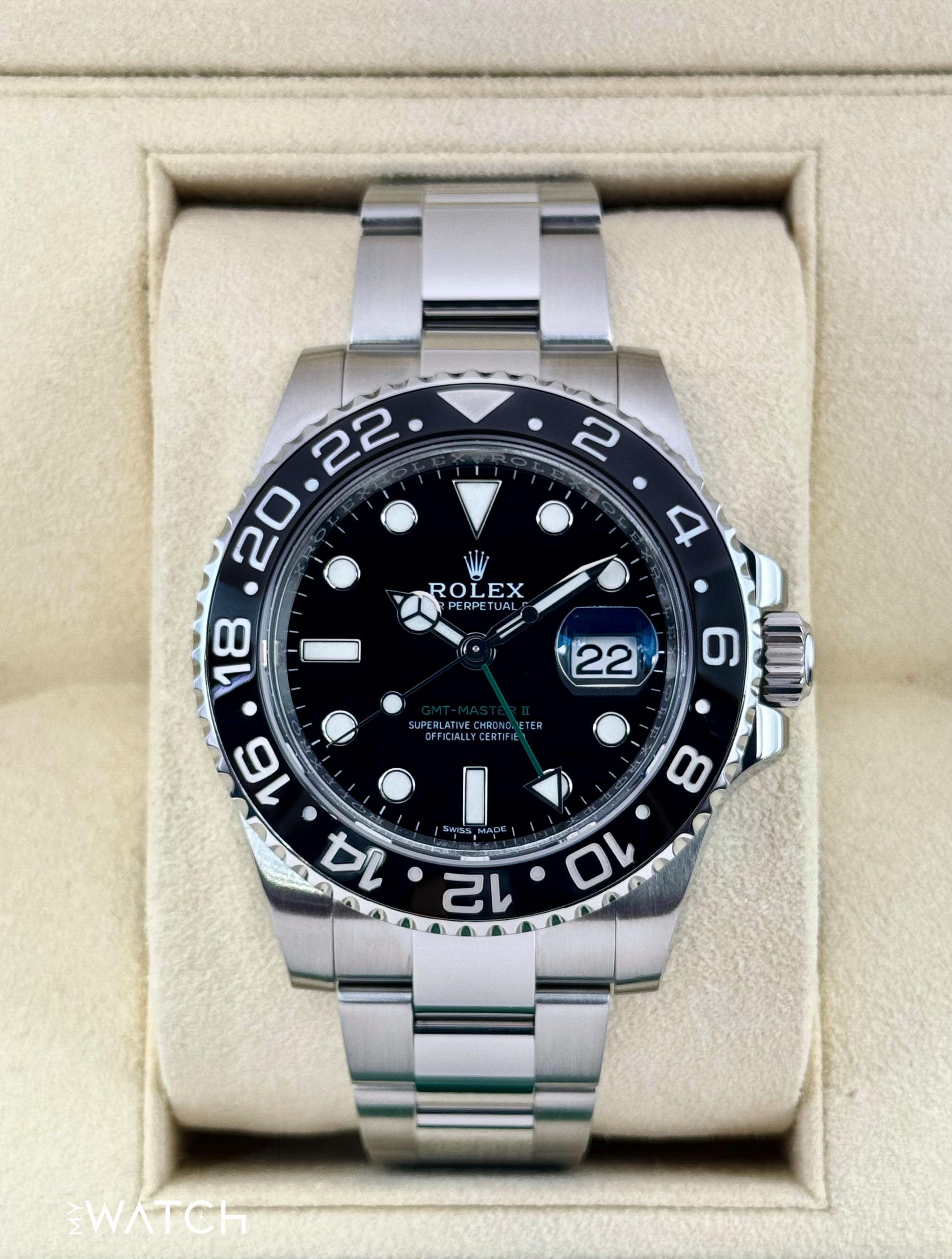 2018 Rolex GMT-Master II 40mm 116710LN Stainless Steel Black Dial - MyWatchLLC