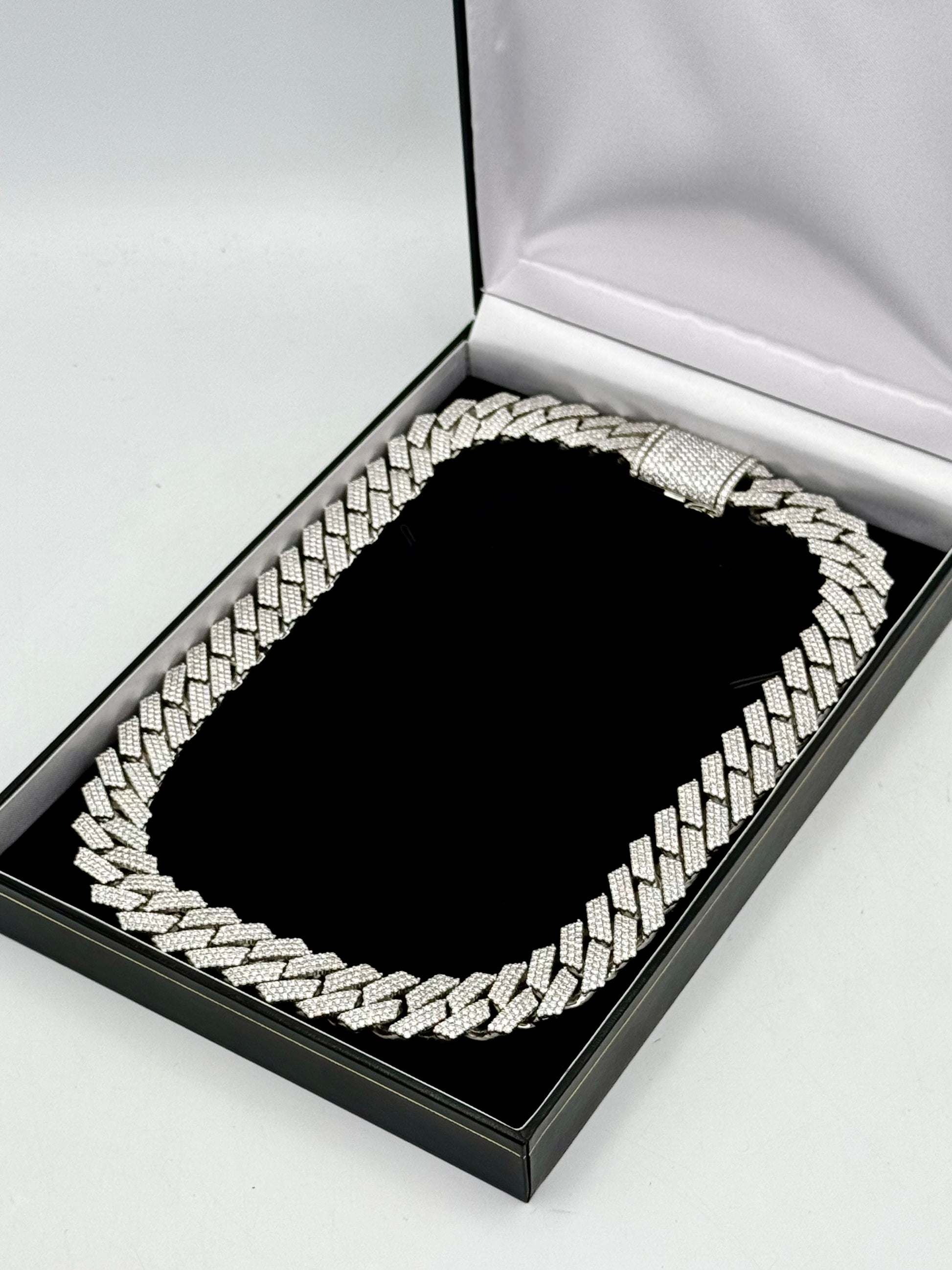 Iced Out Diamond Prong Cuban Link 14K White Gold Chain 423grams 66ct VS - MyWatchLLC