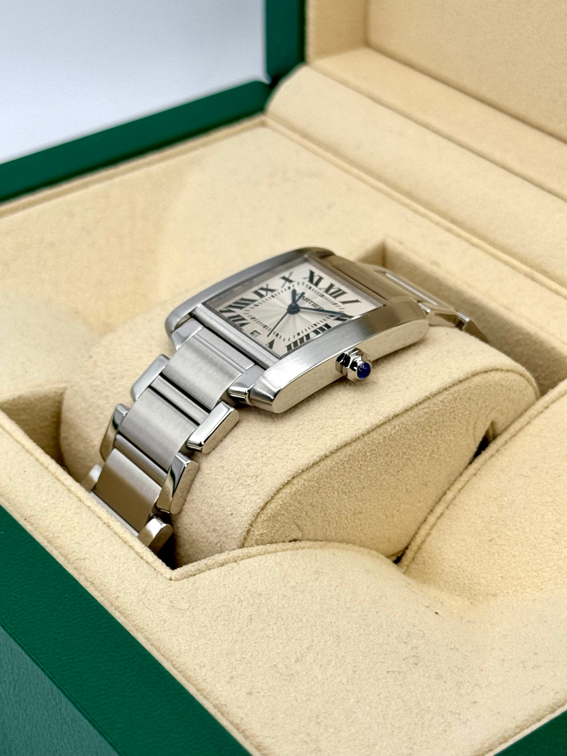 1999 Cartier Tank Francaise 28mm Stainless Steel White Dial - MyWatchLLC