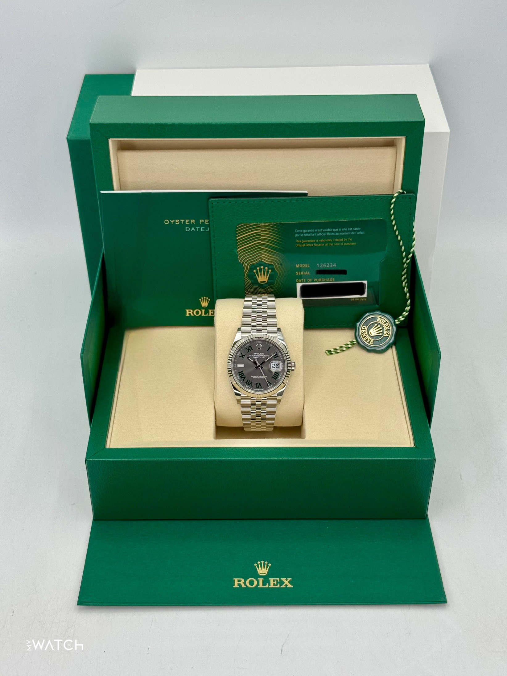NEW 2025 Rolex Datejust 36mm 126234 Jubilee Wimbledon Dial - MyWatchLLC