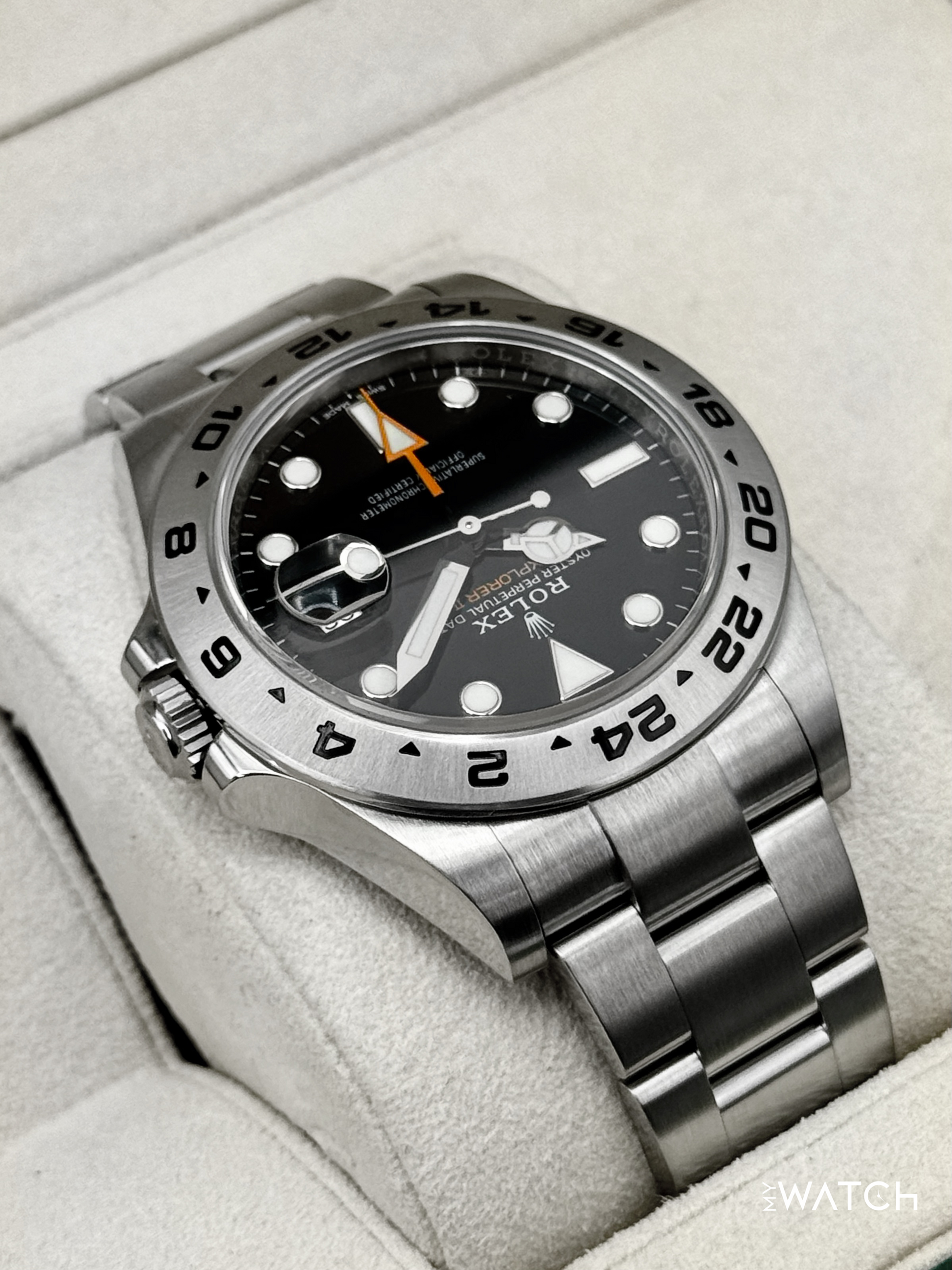 2018 Rolex Explorer II 42mm 216570 Stainless Steel Black Dial - MyWatchLLC