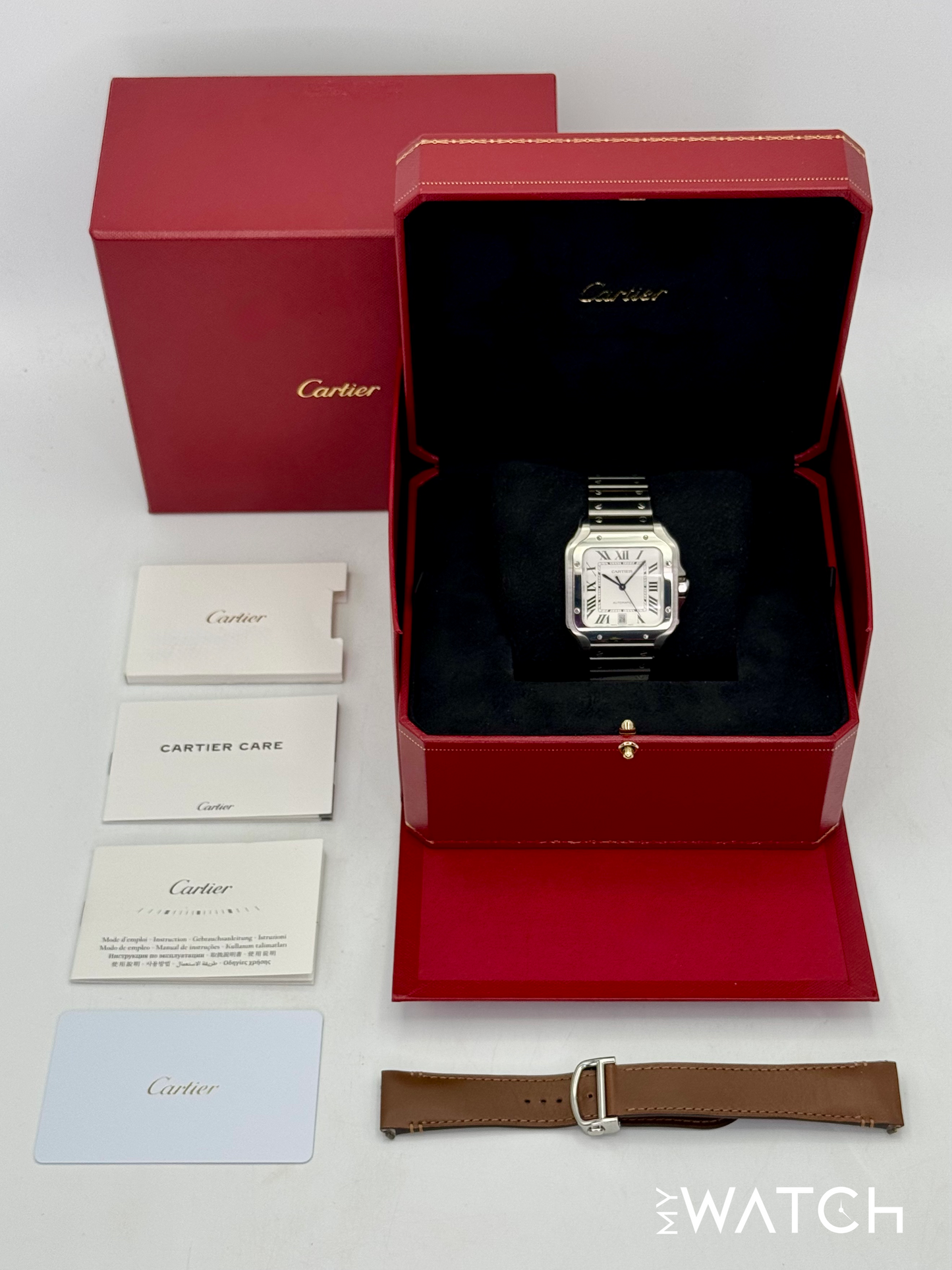 2022 Santos De Cartier 39.8mm WSSA0018 Stainless Steel White Dial